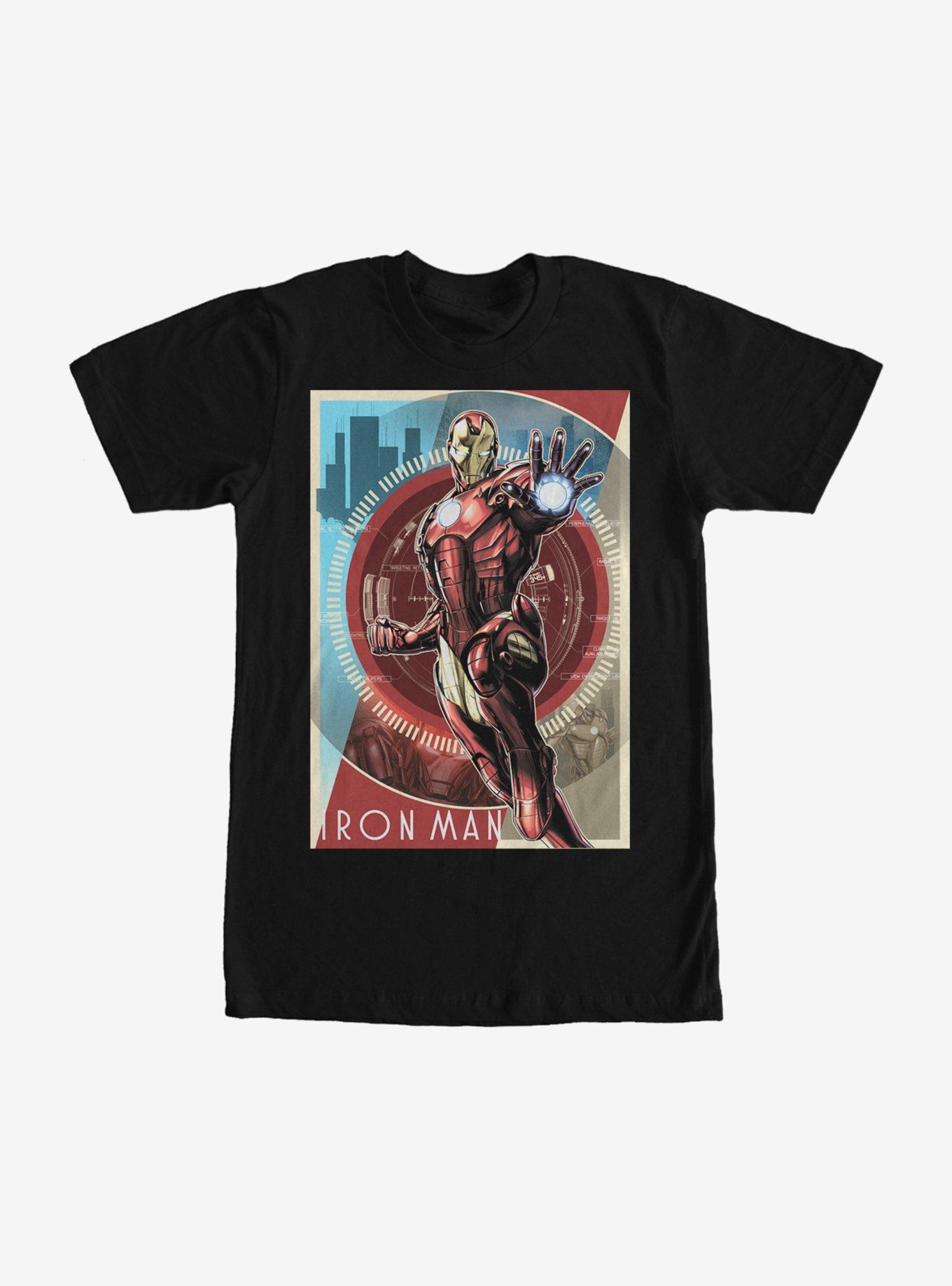 Marvel Iron Man Schematic T-Shirt, BLACK, hi-res