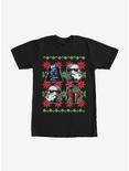 Star Wars Ugly Christmas Sweater Empire Helmets T-Shirt, BLACK, hi-res