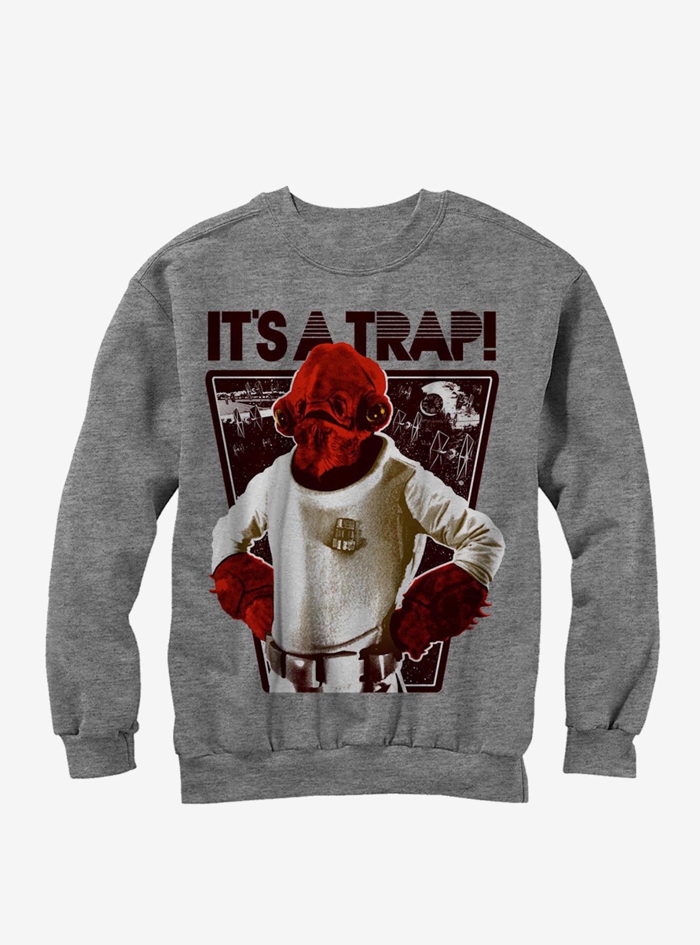 Star Wars Ackbar It's a Trap Sweatshirt, ATH HTR, hi-res