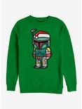 Star Wars Boba Fett Santa Hat Cartoon Sweatshirt, KELLY, hi-res
