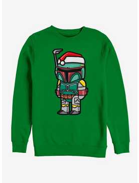 Star Wars Boba Fett Santa Hat Cartoon Sweatshirt, , hi-res