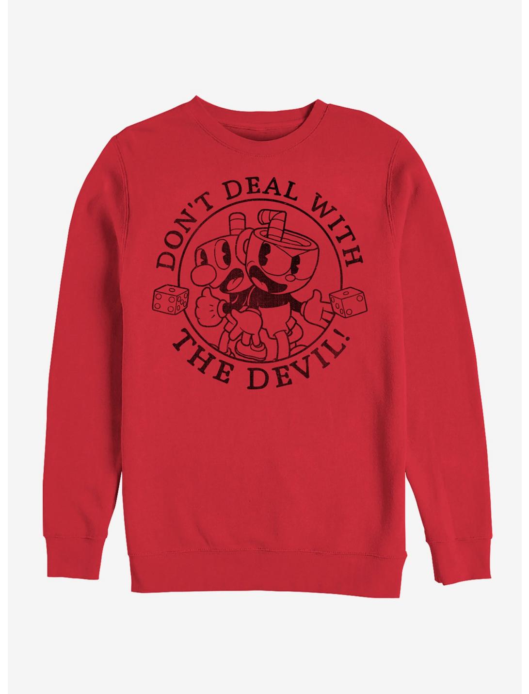 Cuphead Don't Deal With The Devil Frame Girls Sweatshirt, RED, hi-res