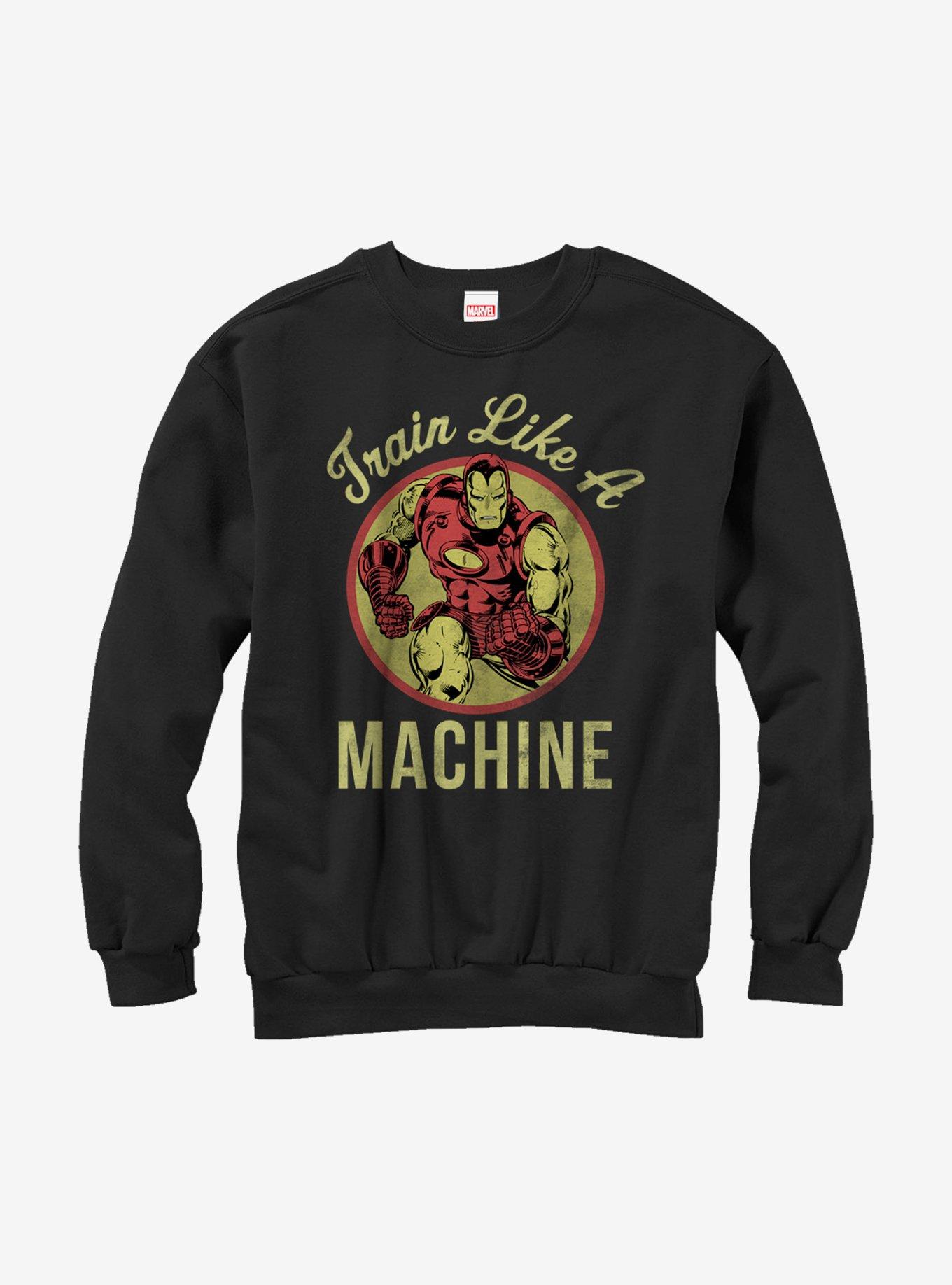 Marvel Iron Man Train Like a Machine Girls Sweatshirt, BLACK, hi-res