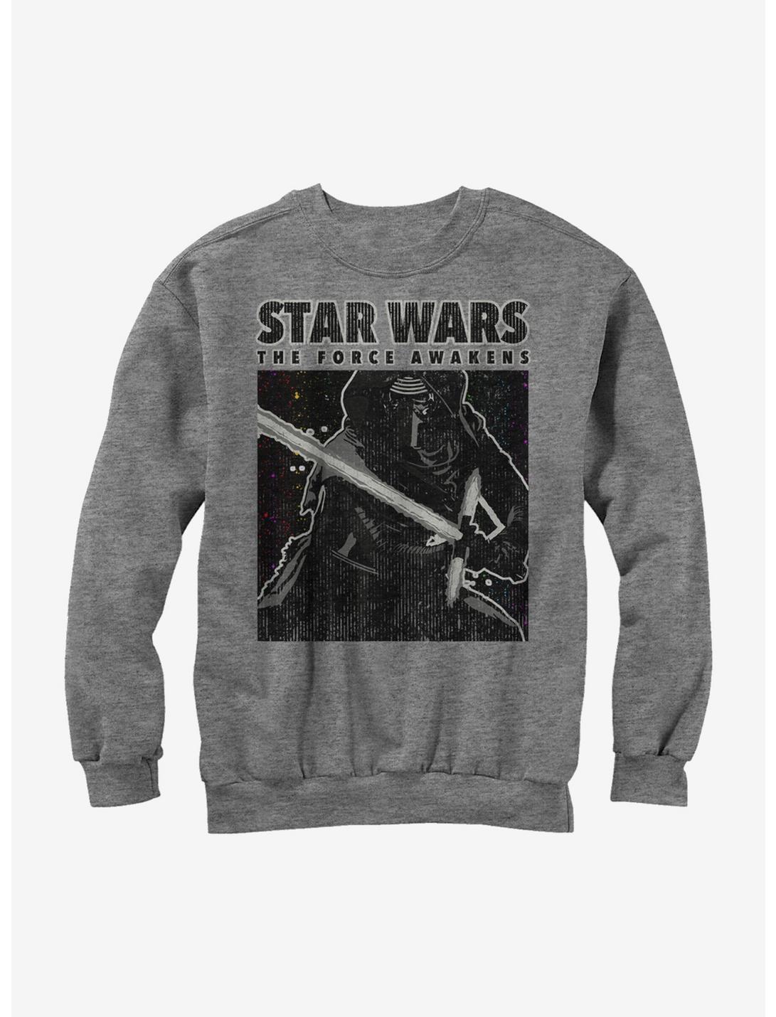 Star Wars Kylo Ren Distressed Sweatshirt, ATH HTR, hi-res