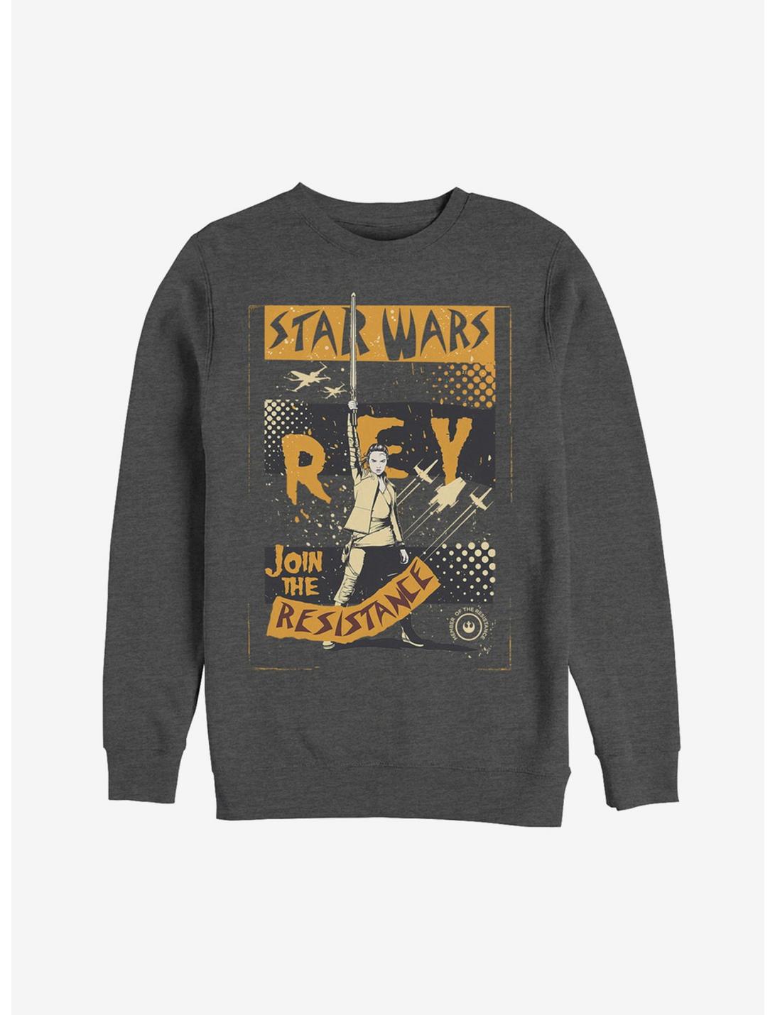 Star Wars Rey Join Resistance Sweatshirt, CHAR HTR, hi-res