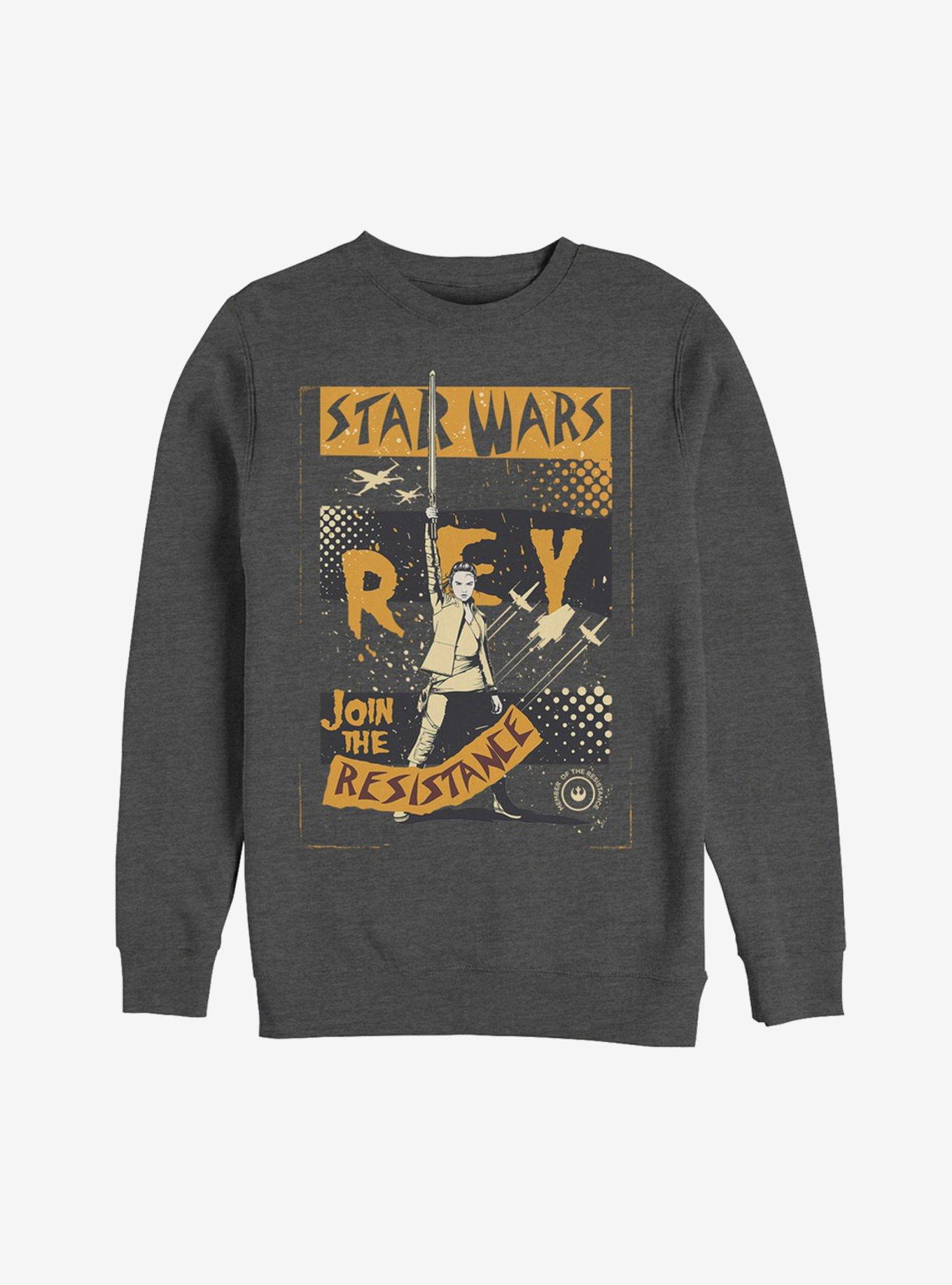 Star Wars Rey Join Resistance Sweatshirt, CHAR HTR, hi-res