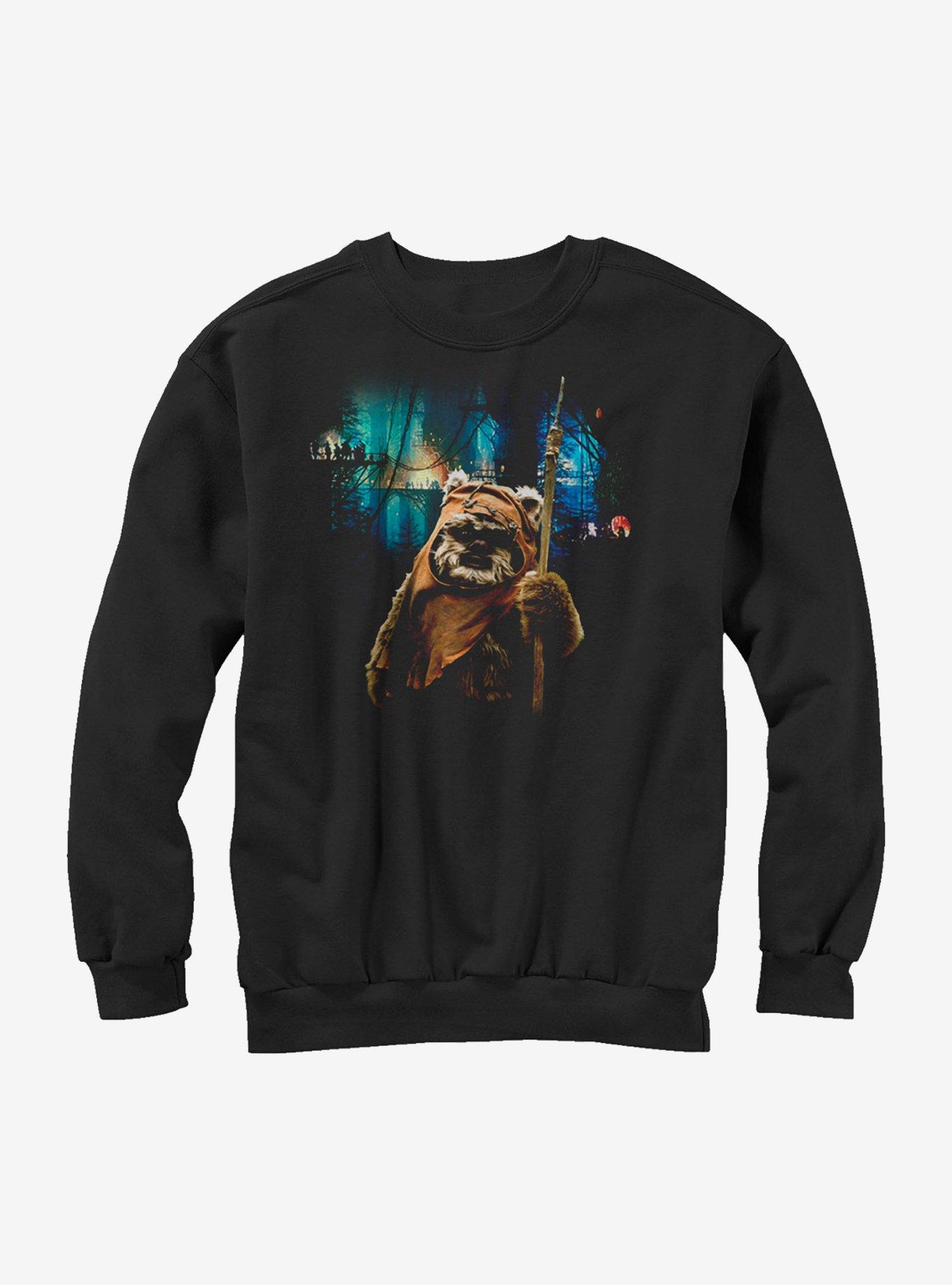 Star Wars Tree Village Wicket Ewok Sweatshirt, BLACK, hi-res