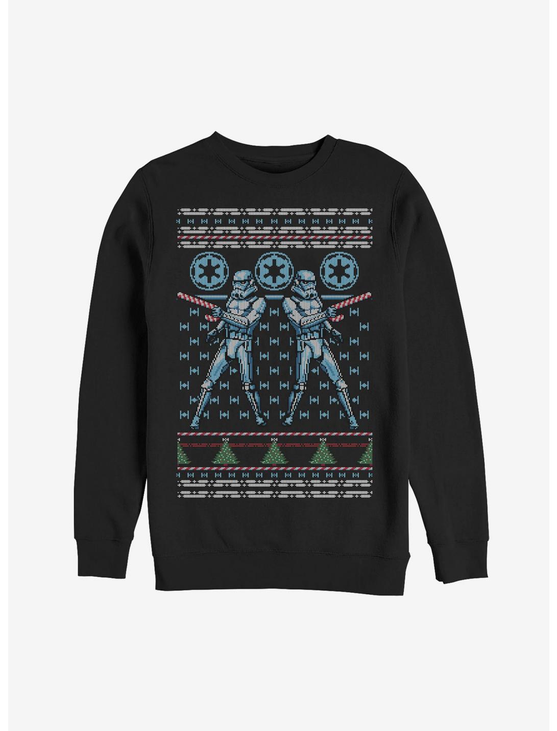 Plus Size Star Wars Ugly Christmas Sweater Candy Stormtrooper Sweatshirt, BLACK, hi-res