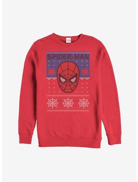 Plus Size Marvel Ugly Christmas Sweater Spider-Man Web Sweatshirt, , hi-res