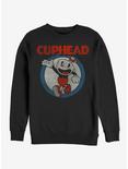 Cuphead Vintage Circle Sweatshirt, BLACK, hi-res