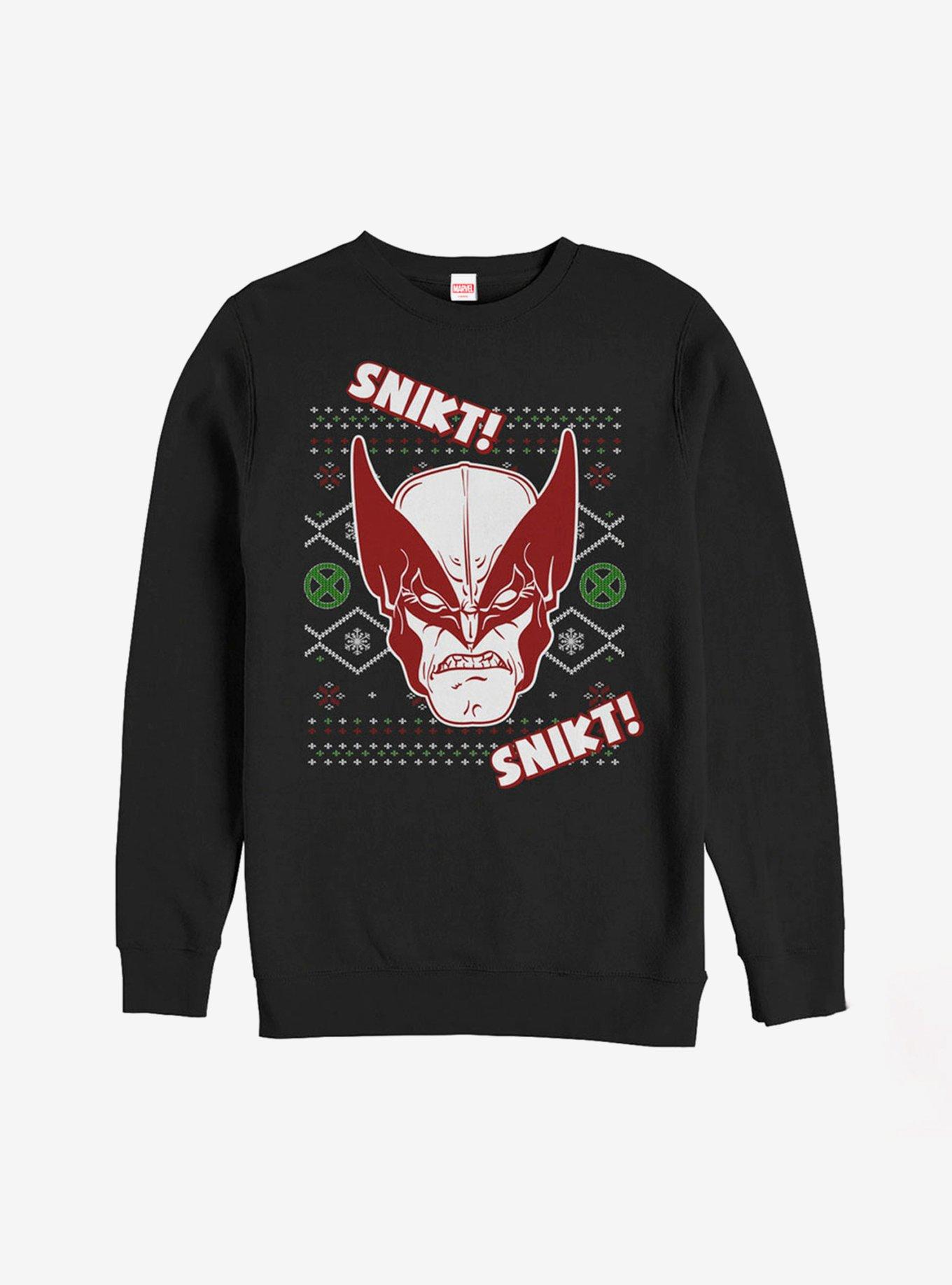 Marvel X-Men Wolverine Ugly Christmas Sweater Snikt Sweatshirt, BLACK, hi-res