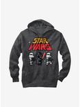 Plus Size Star Wars Pixel Darth Vader and Stormtroopers Hoodie, CHAR HTR, hi-res