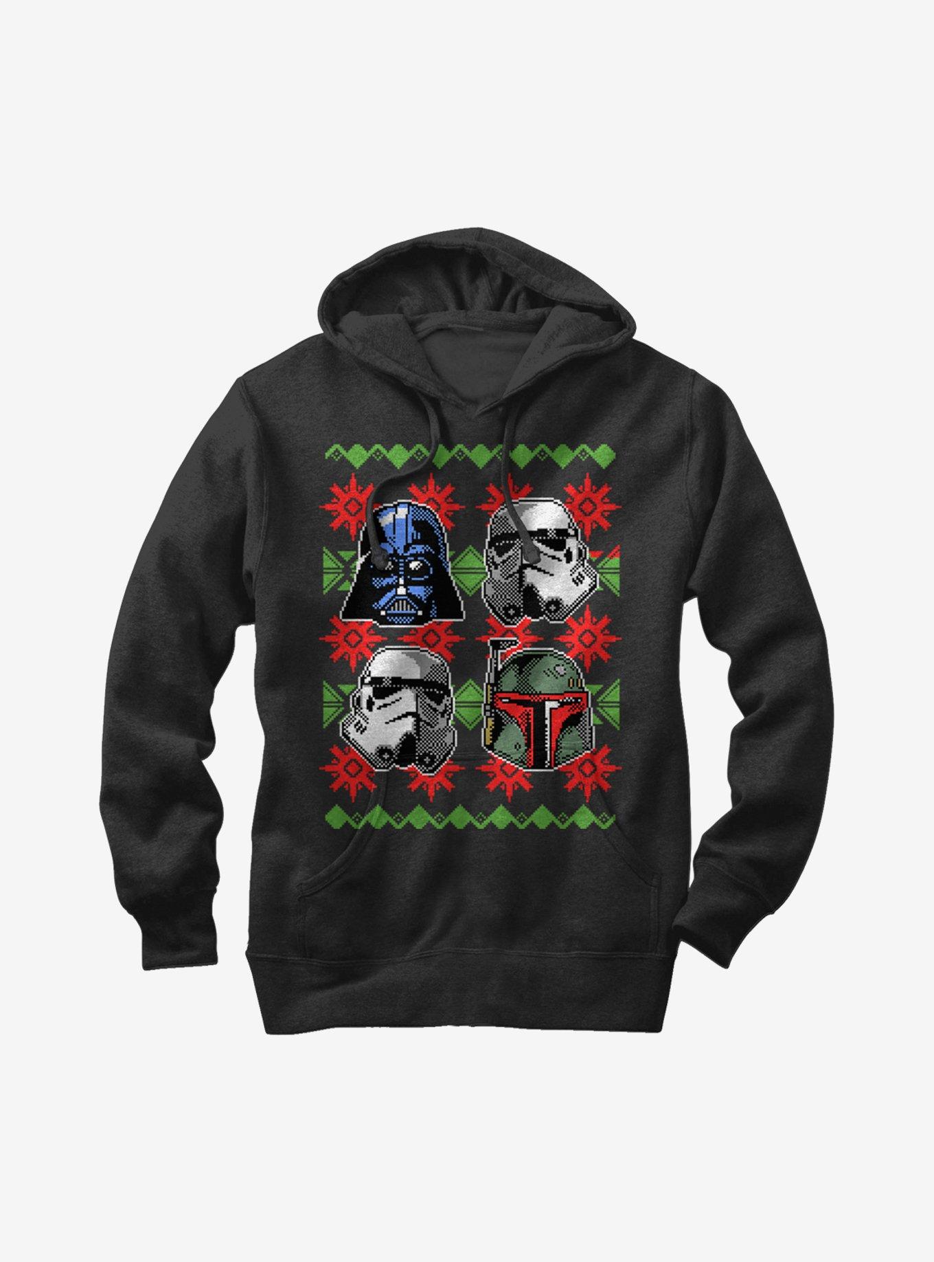 Star Wars Ugly Christmas Sweater Empire Helmets Hoodie, BLACK, hi-res