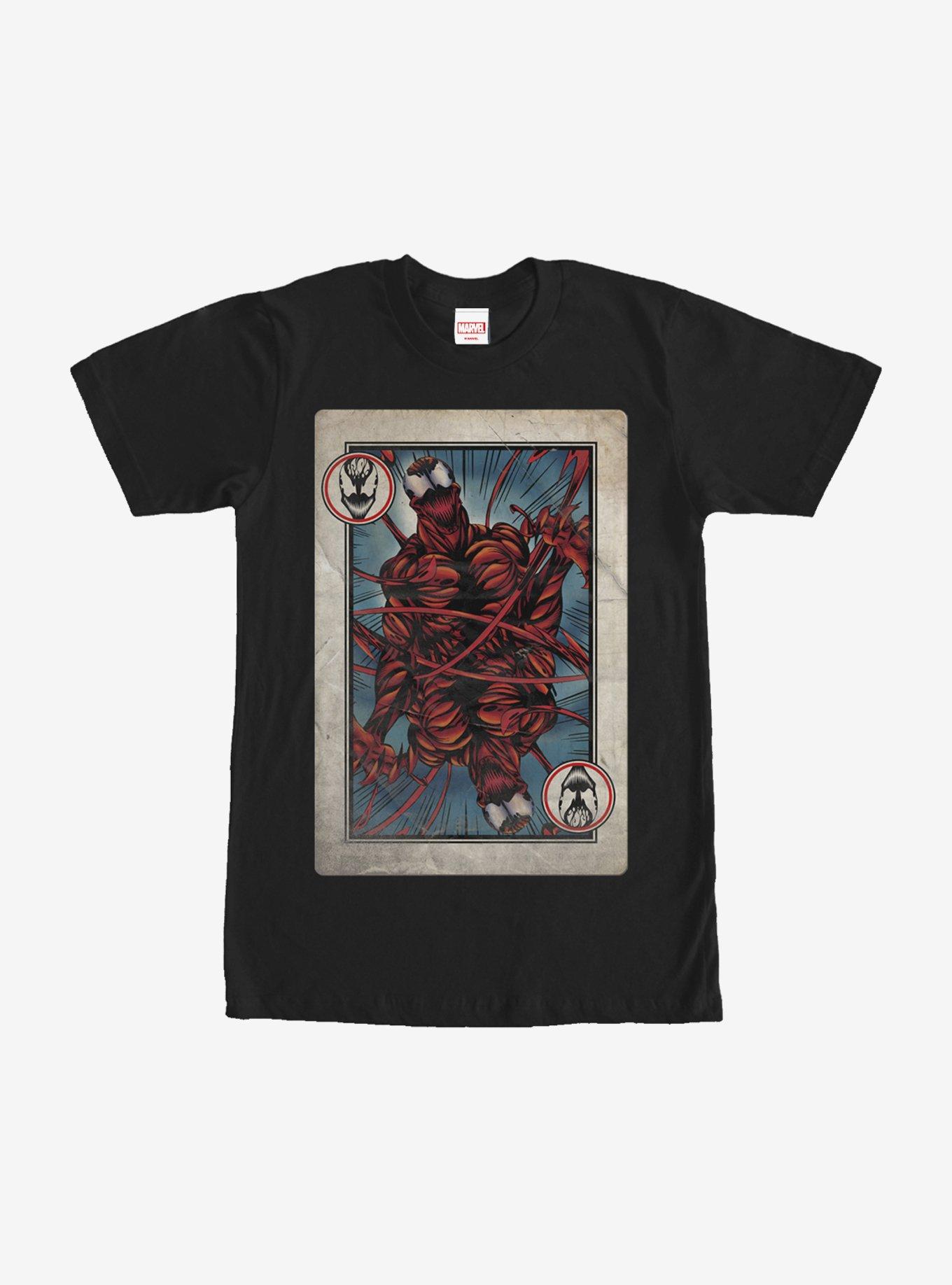 Marvel Carnage Playing Card T-Shirt, BLACK, hi-res