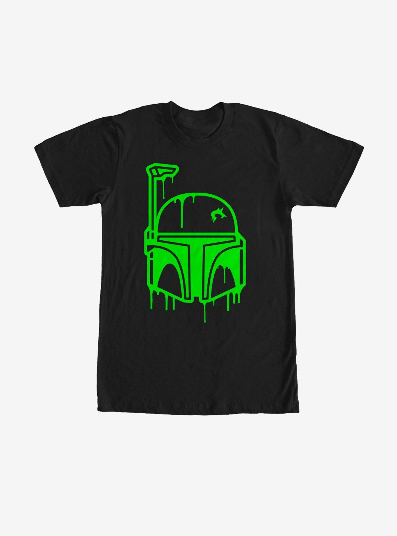 Star Wars Halloween Dripping Boba Fett Helmet T-Shirt, BLACK, hi-res
