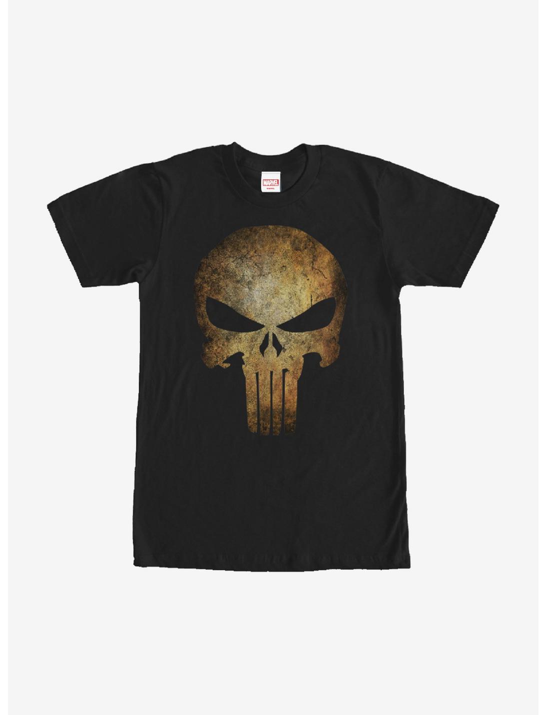 Marvel Punisher Aged Skull Symbol T-Shirt, BLACK, hi-res