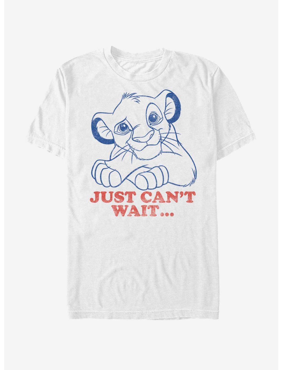 Lion King Simba Just Can't Wait T-Shirt, WHITE, hi-res