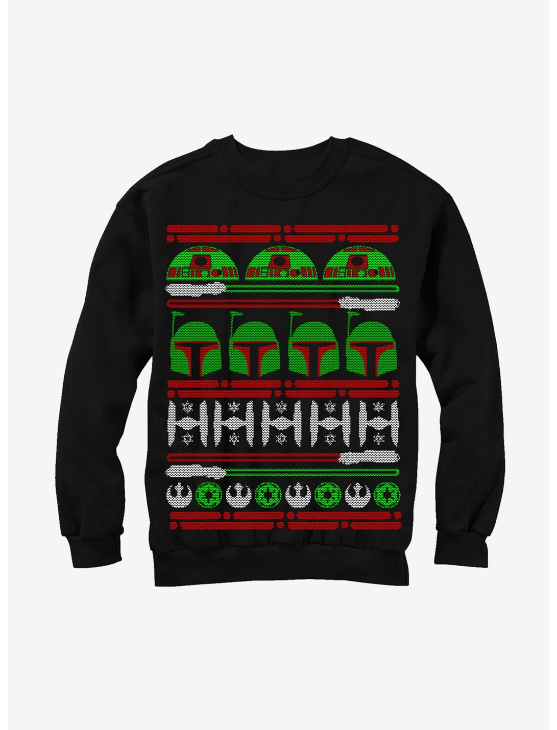 Star Wars Boba Fett Ugly Christmas Sweater Sweatshirt, BLACK, hi-res
