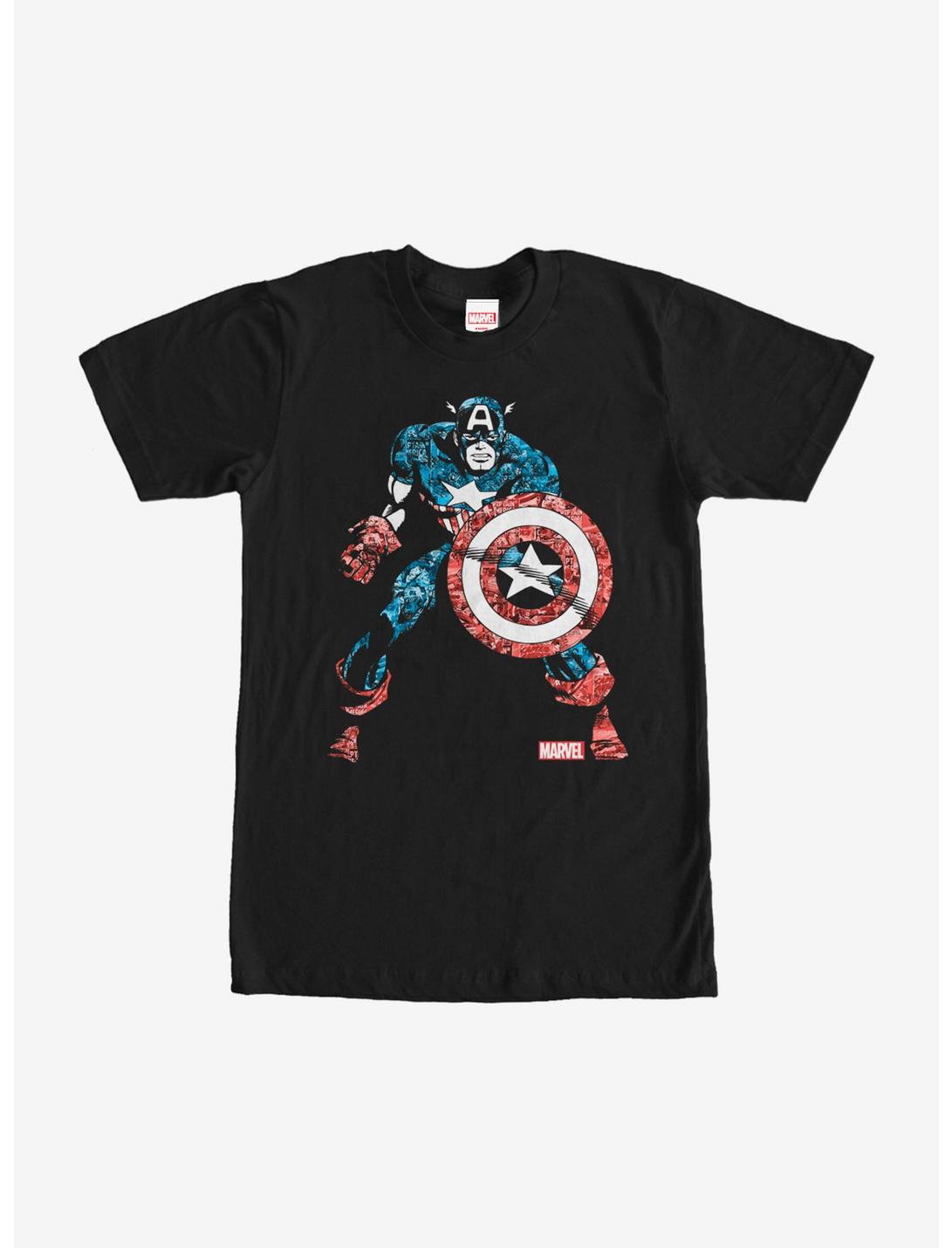 Marvel Captain America Kaleidoscope T-Shirt, BLACK, hi-res