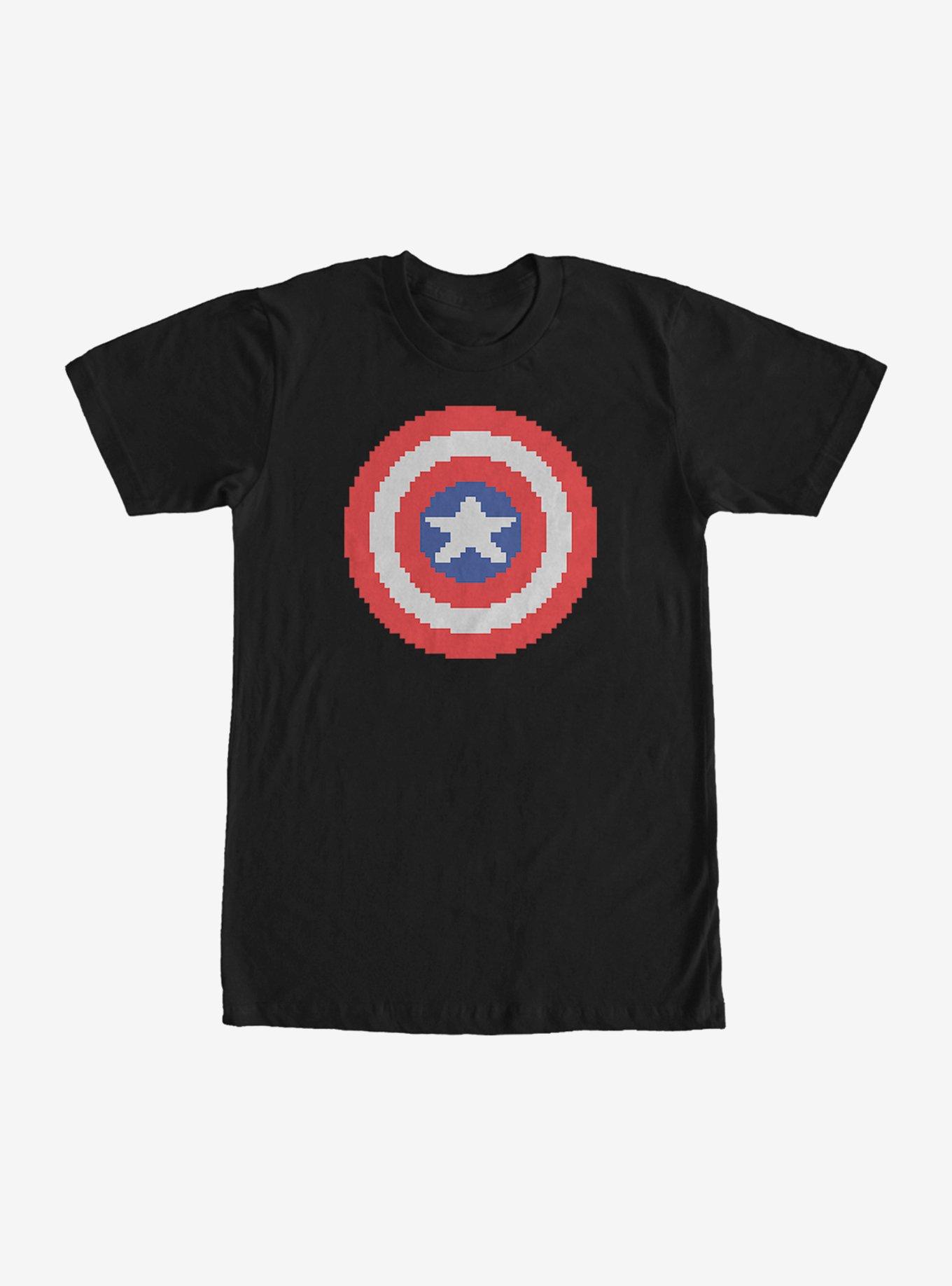 Marvel Captain America Pixelated Shield T-Shirt, BLACK, hi-res