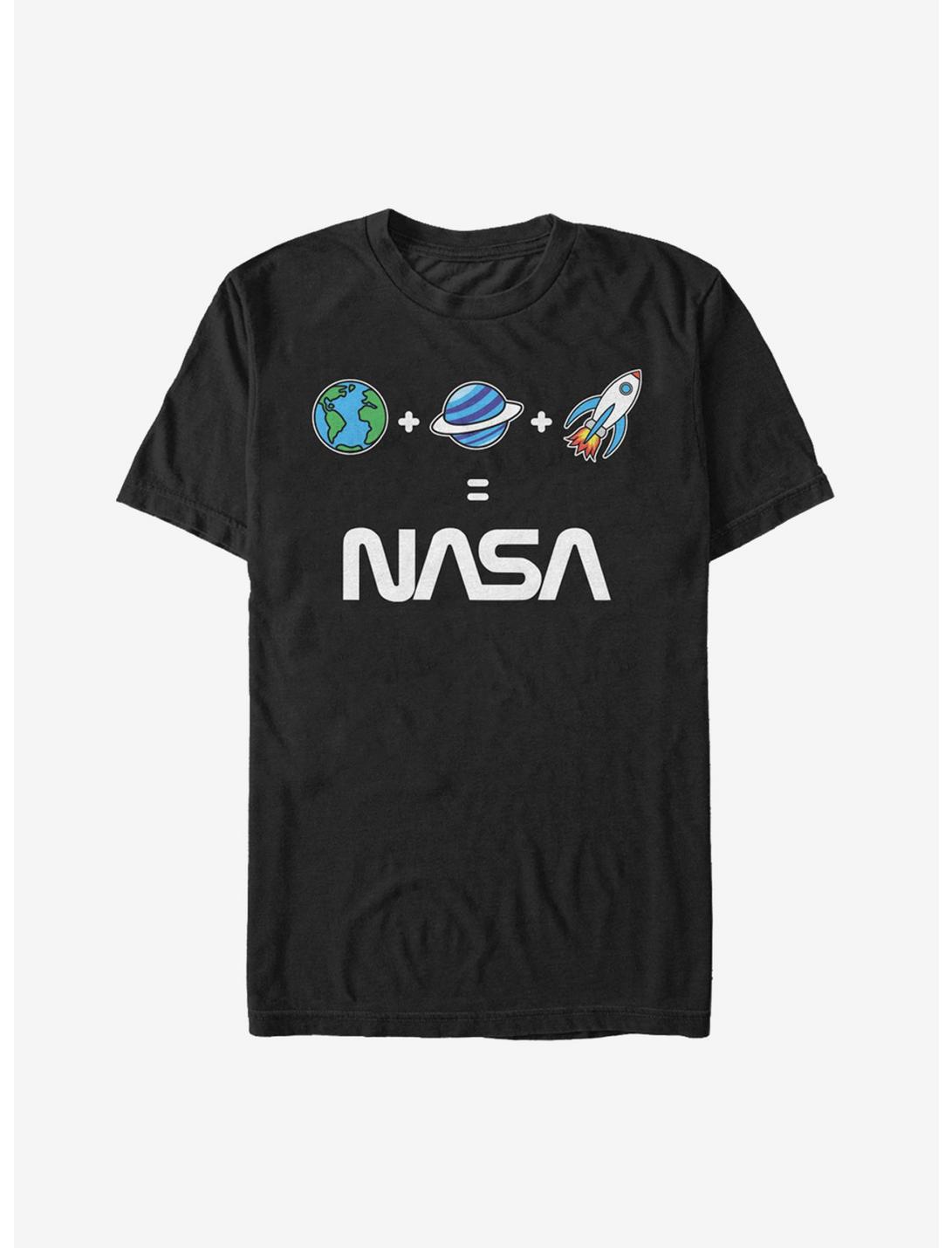 NASA Emoji Space Logo Equation T-Shirt, BLACK, hi-res
