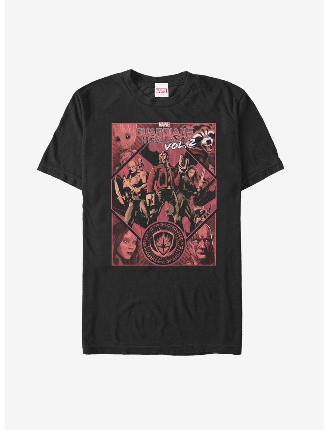 Marvel Guardians of the Galaxy Vol. 2 Poster  T-Shirt, BLACK, hi-res