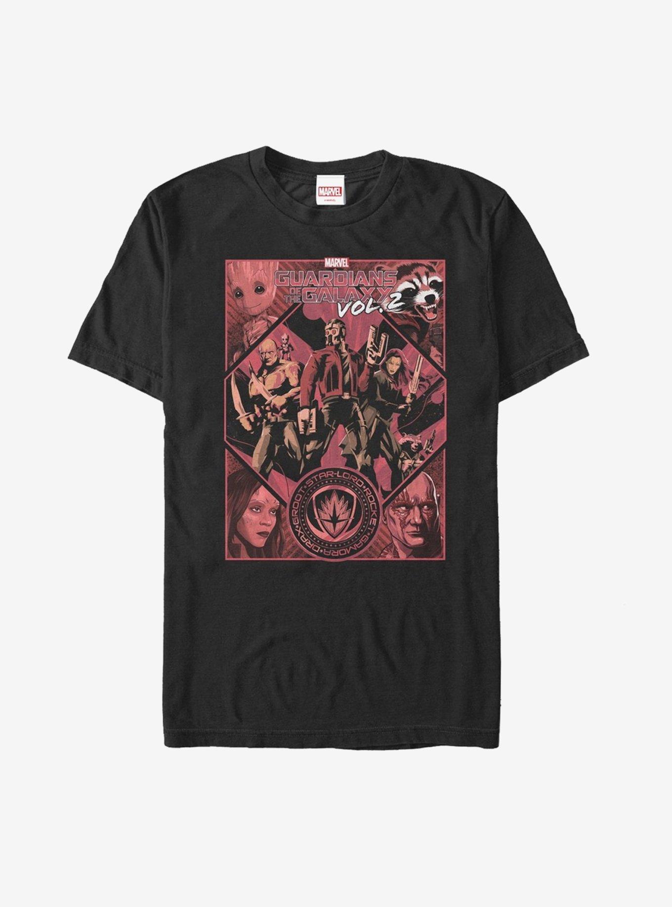 Marvel Guardians of the Galaxy Vol. 2 Poster  T-Shirt, BLACK, hi-res