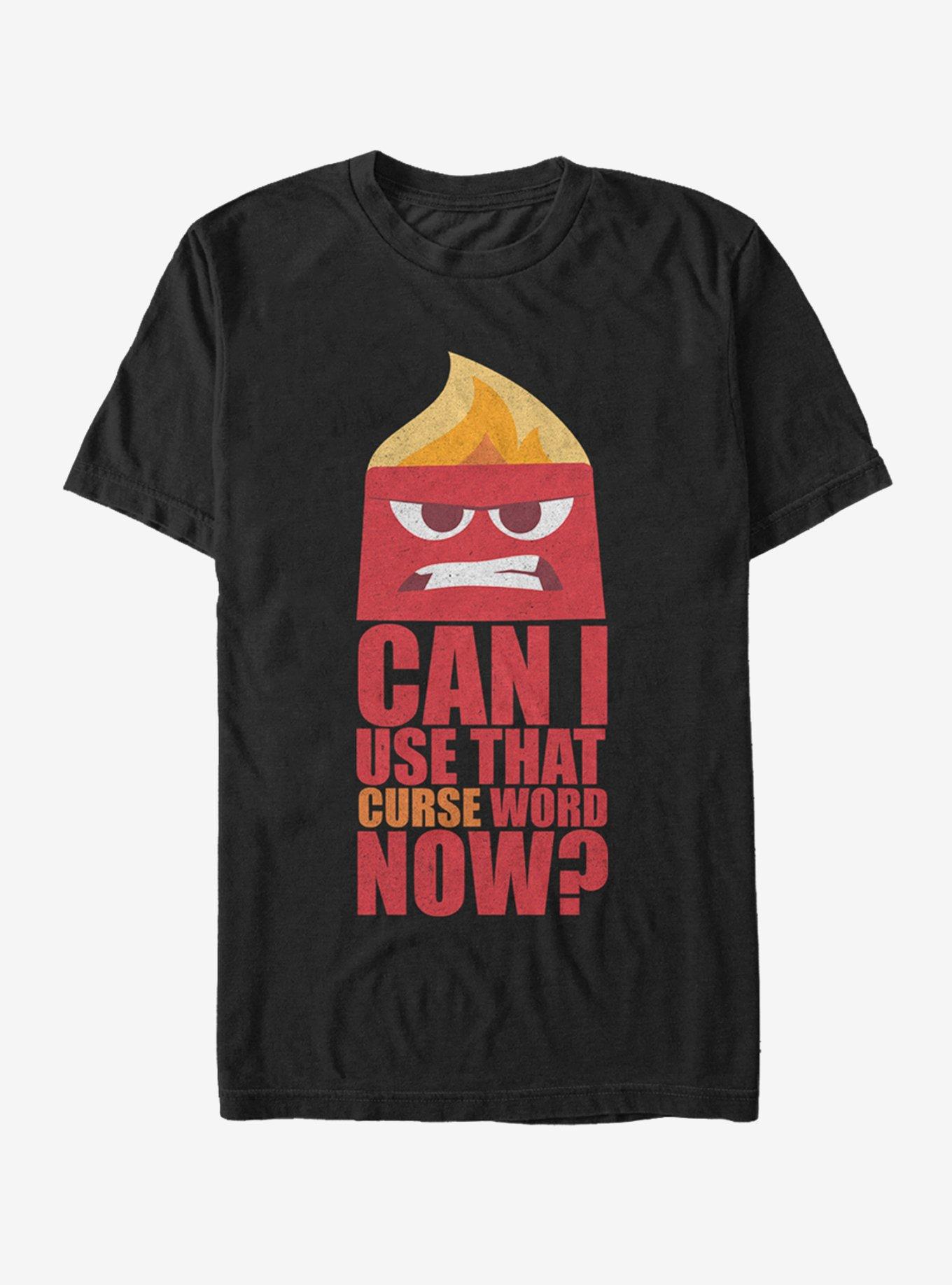 Disney Pixar Inside Out Anger Can I Use That Curse Word Now T-Shirt, BLACK, hi-res