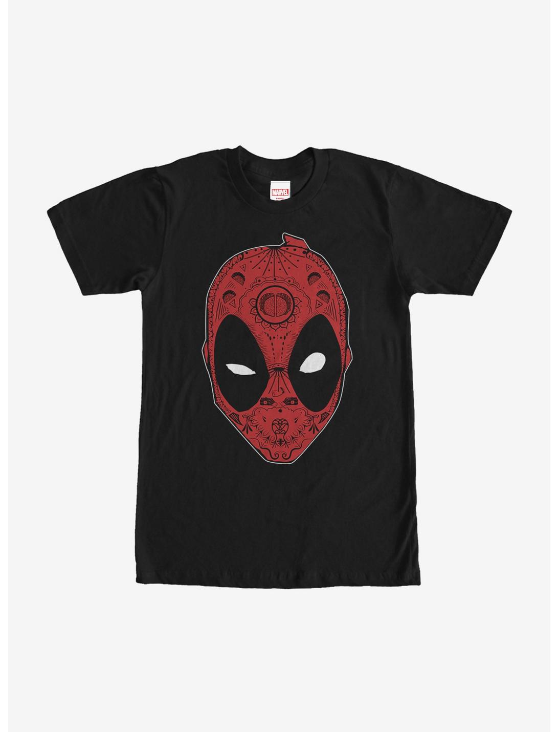Marvel Deadpool Sugar Skull T-Shirt, BLACK, hi-res