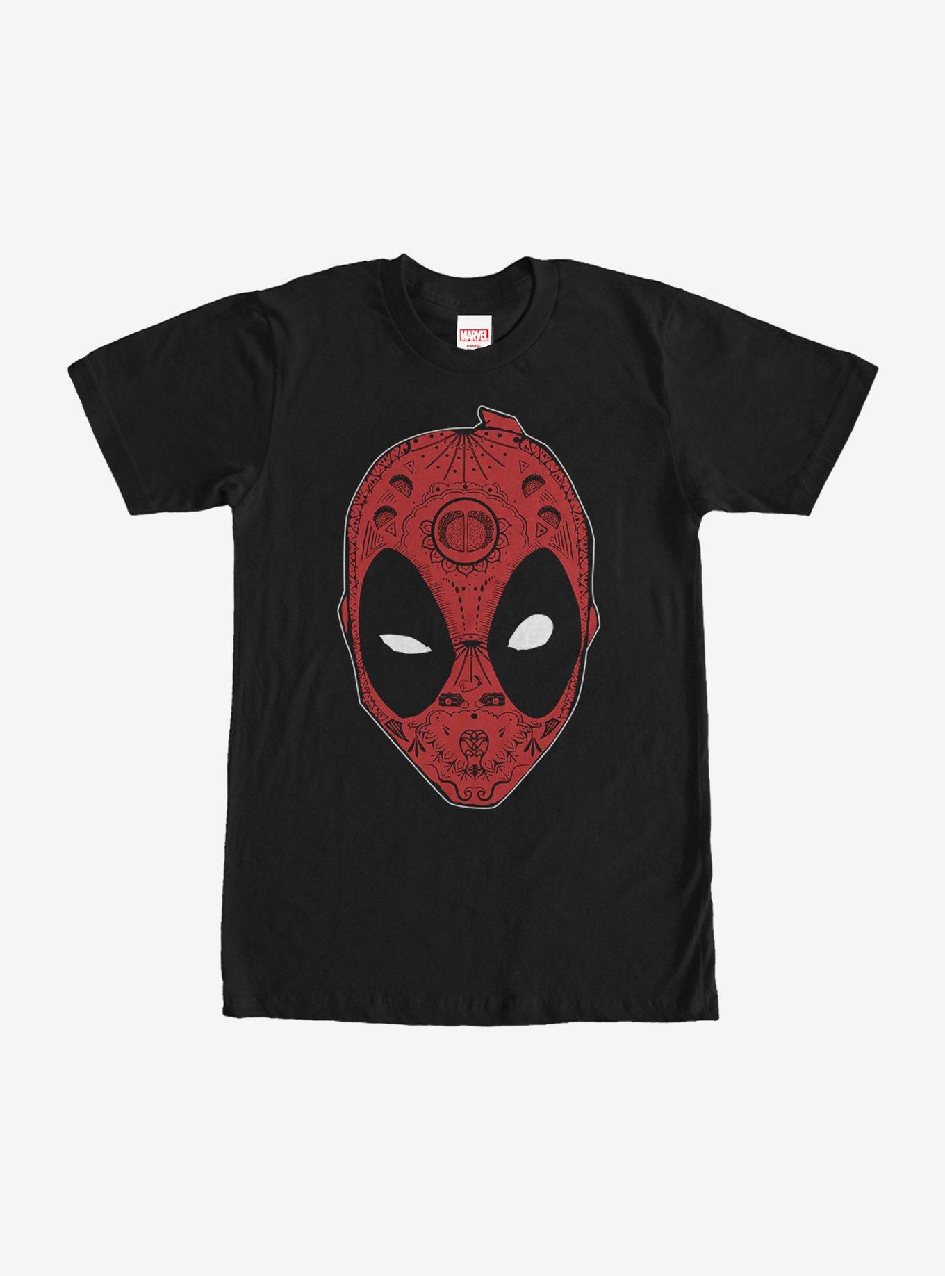 Marvel Deadpool Sugar Skull T-Shirt, BLACK, hi-res