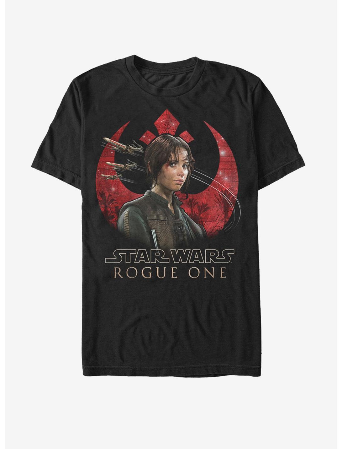 Plus Size Star Wars Jyn Republic Alliance Crest T-Shirt, BLACK, hi-res