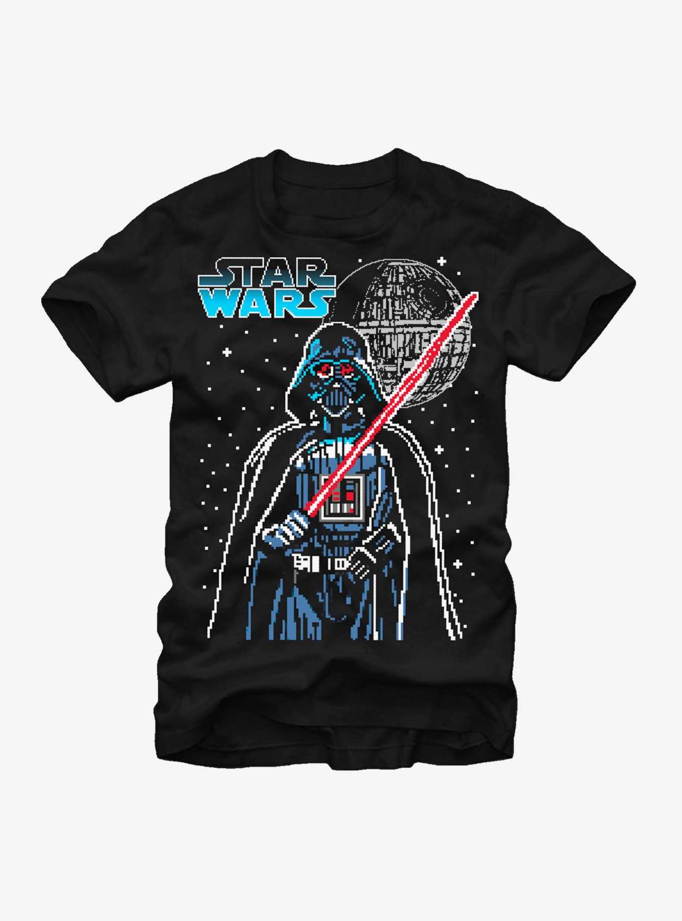 Star Wars Pixel Darth Vader Death Star T-Shirt, , hi-res