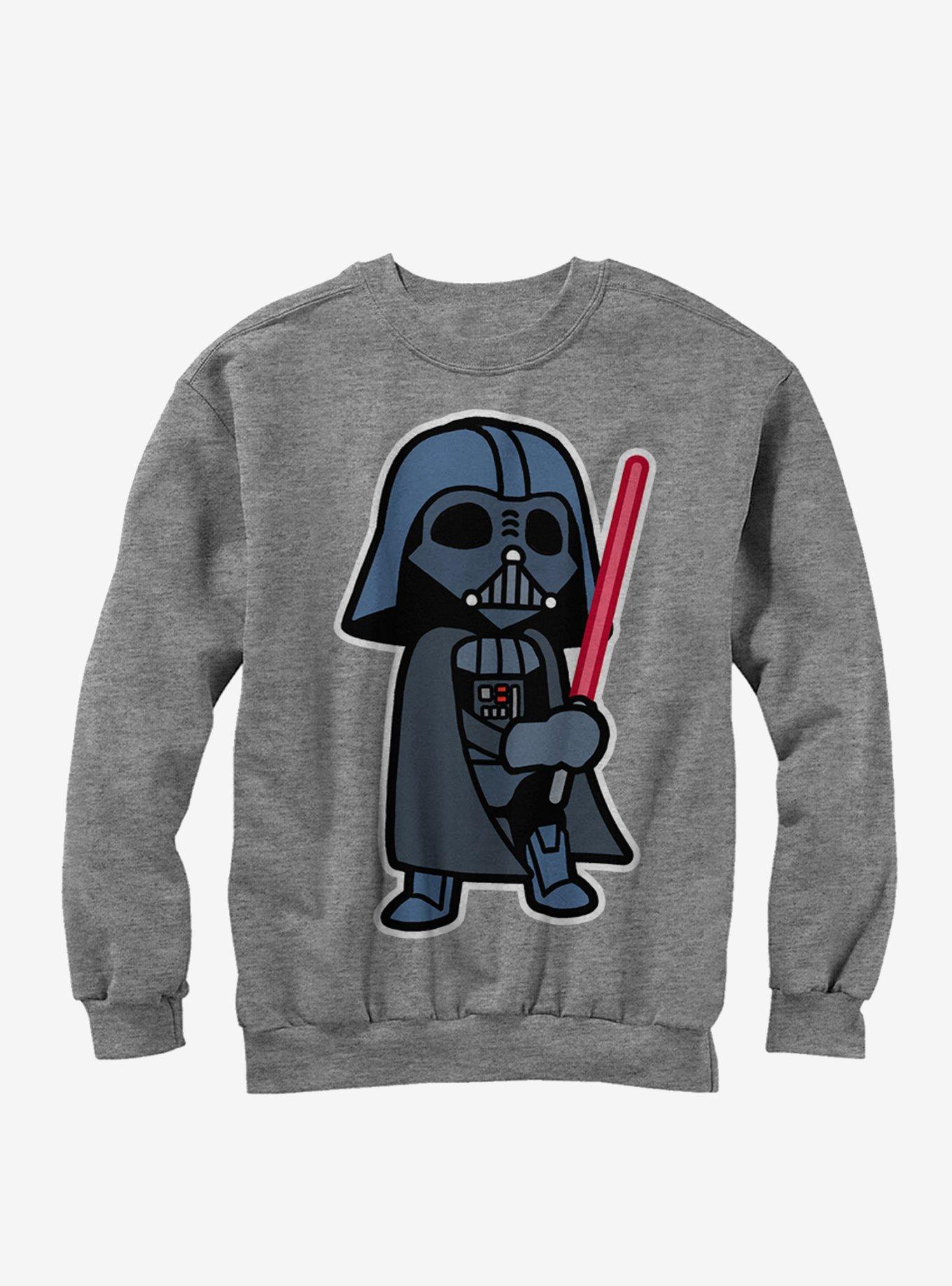 Star Wars Darth Vader Cartoon Sweatshirt, ATH HTR, hi-res