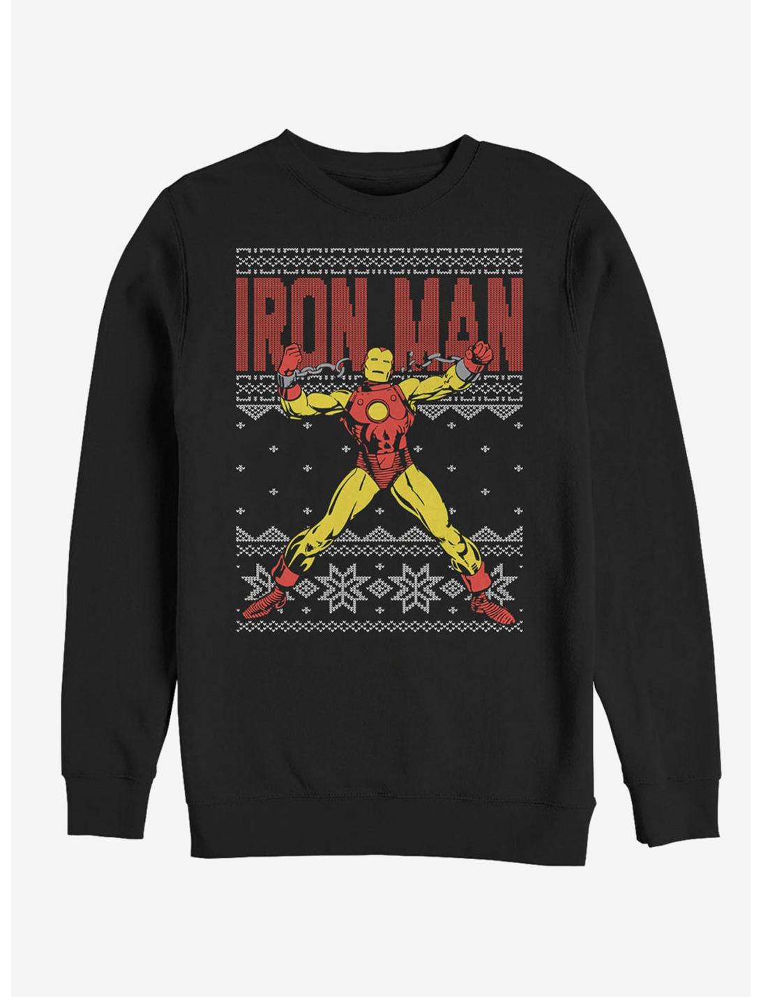 Marvel Iron Man Ugly Christmas Sweater Sweatshirt, BLACK, hi-res