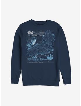 Star Wars Millennium Falcon Plans Sweatshirt, , hi-res