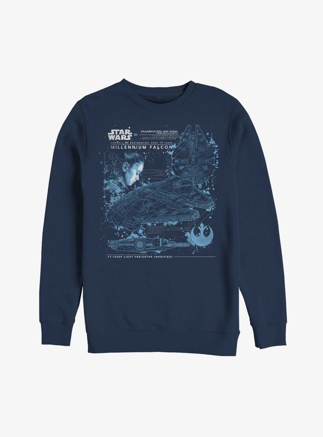 Star Wars Millennium Falcon Plans Sweatshirt, , hi-res