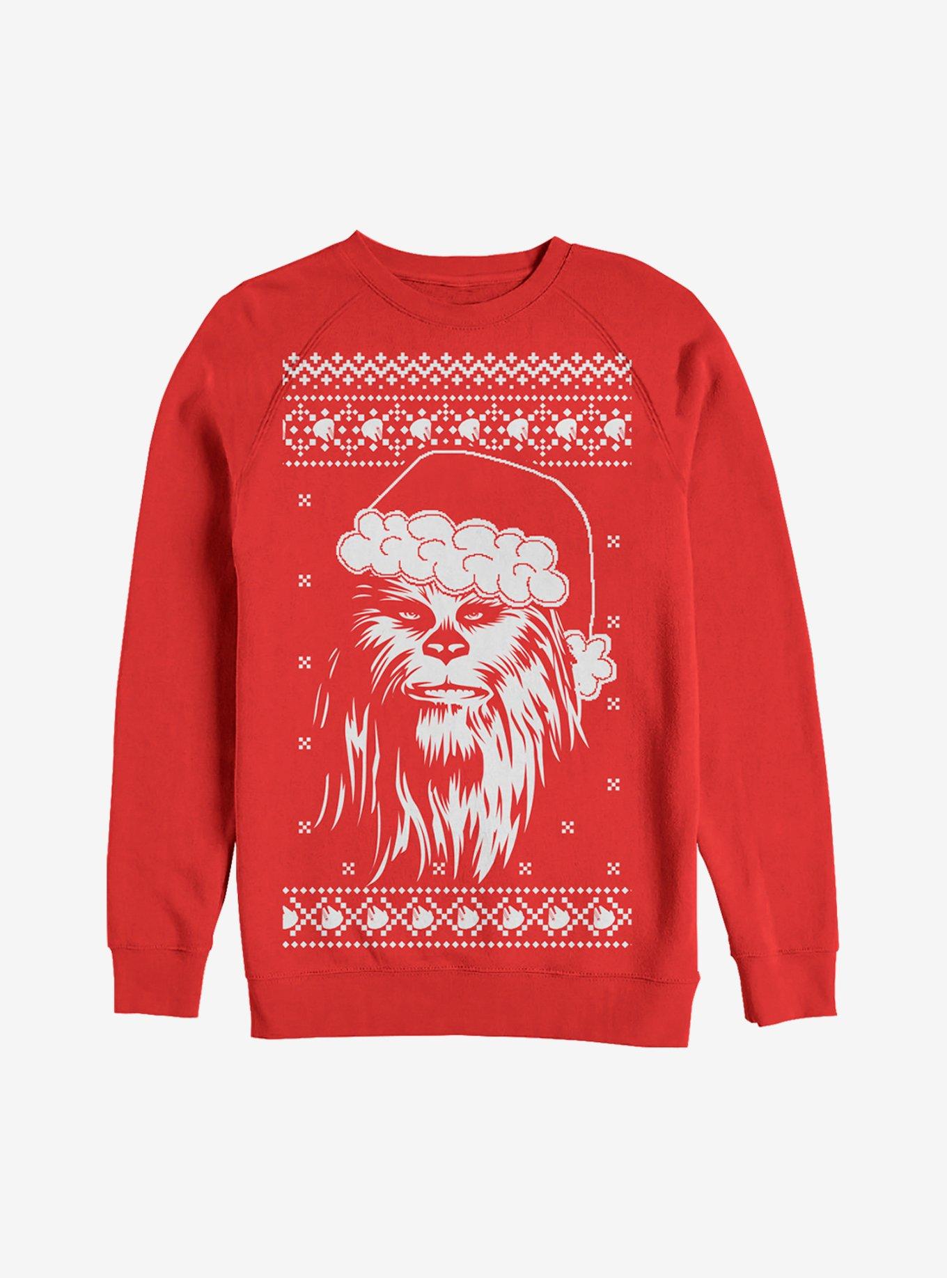 Star Wars Ugly Christmas Sweater Chewbacca Santa Sweatshirt, RED, hi-res