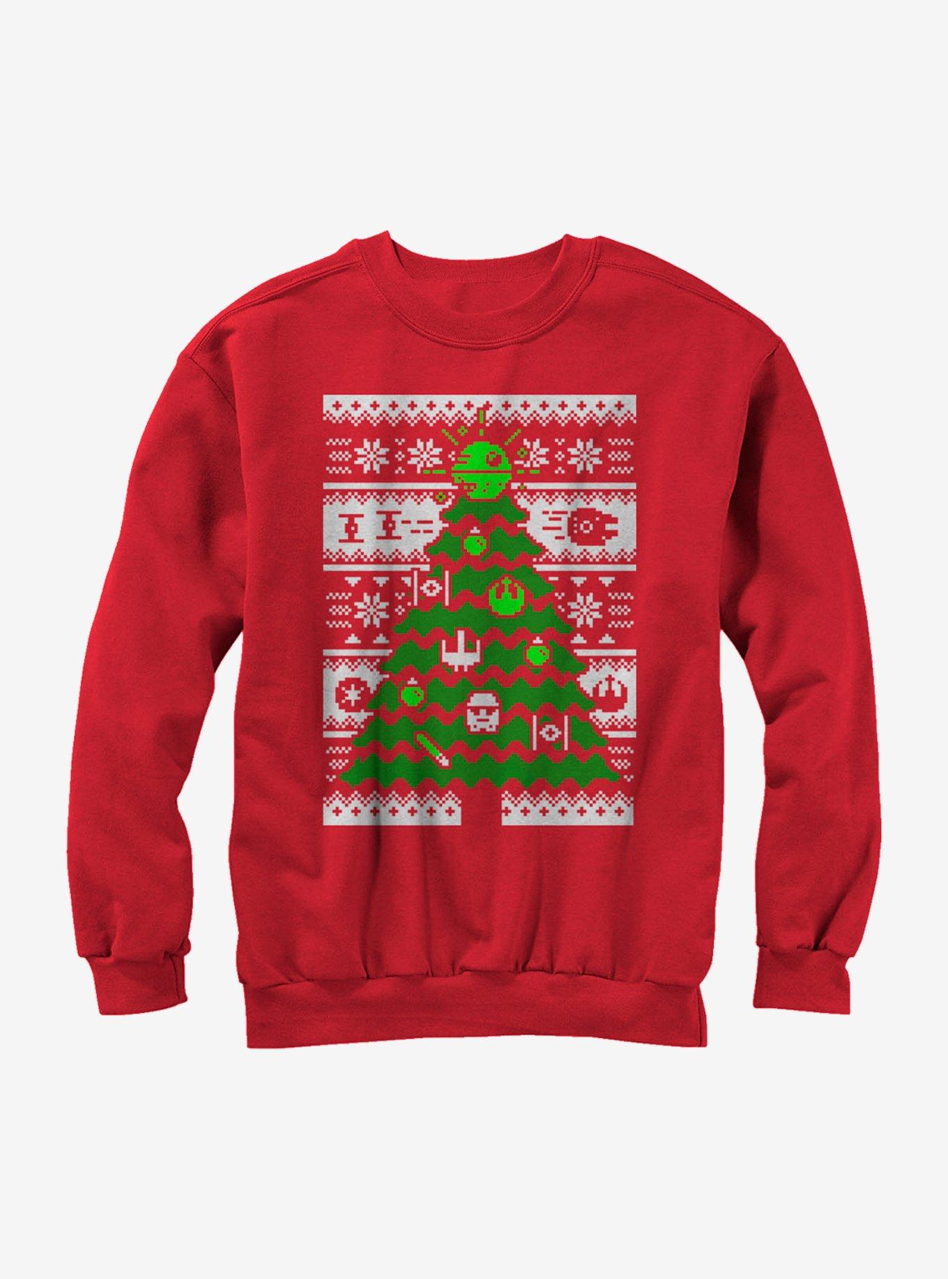 Star Wars Ugly Christmas Sweater Tree Sweatshirt, RED, hi-res