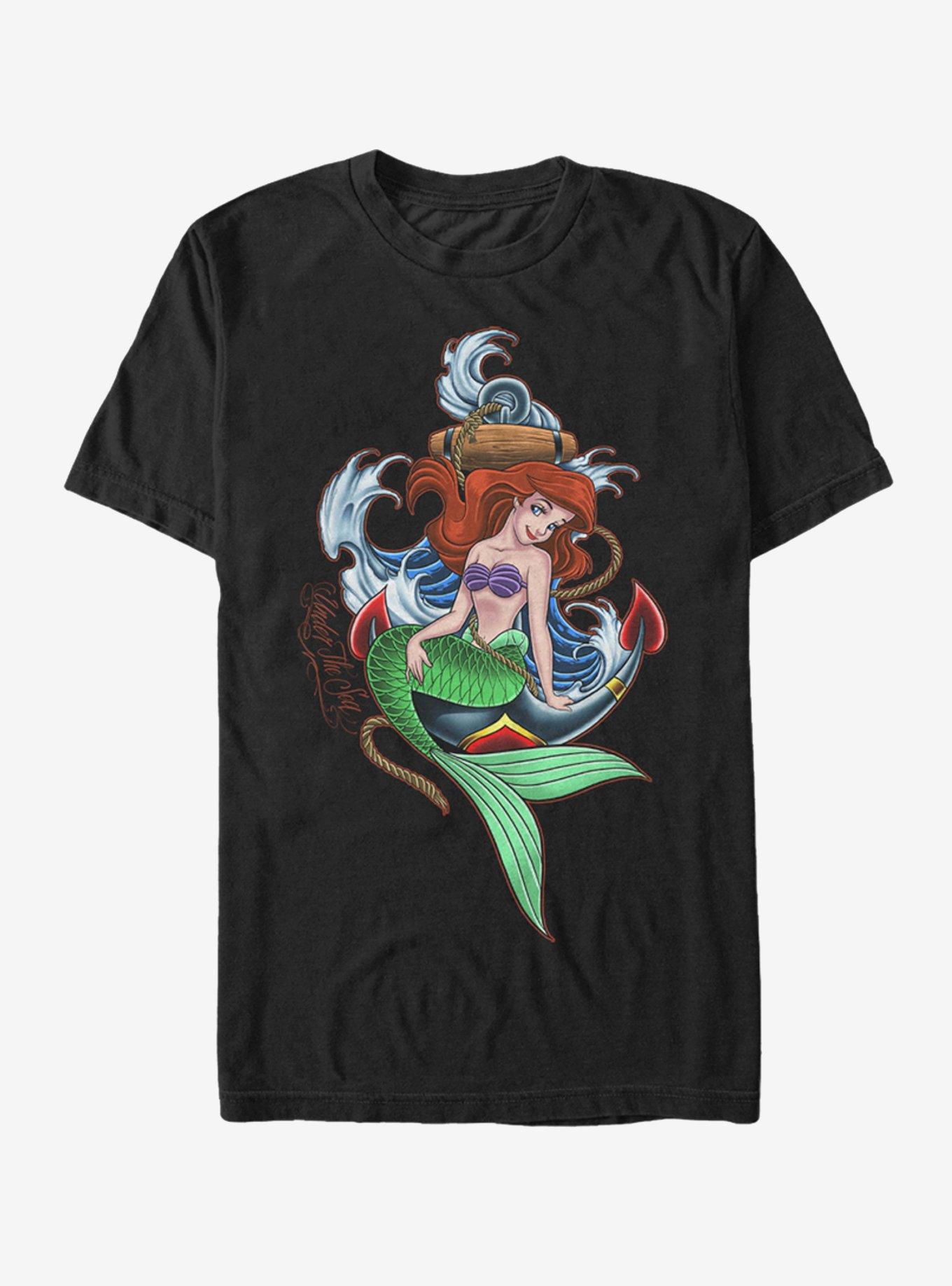 Disney Ariel Anchor T-Shirt, BLACK, hi-res