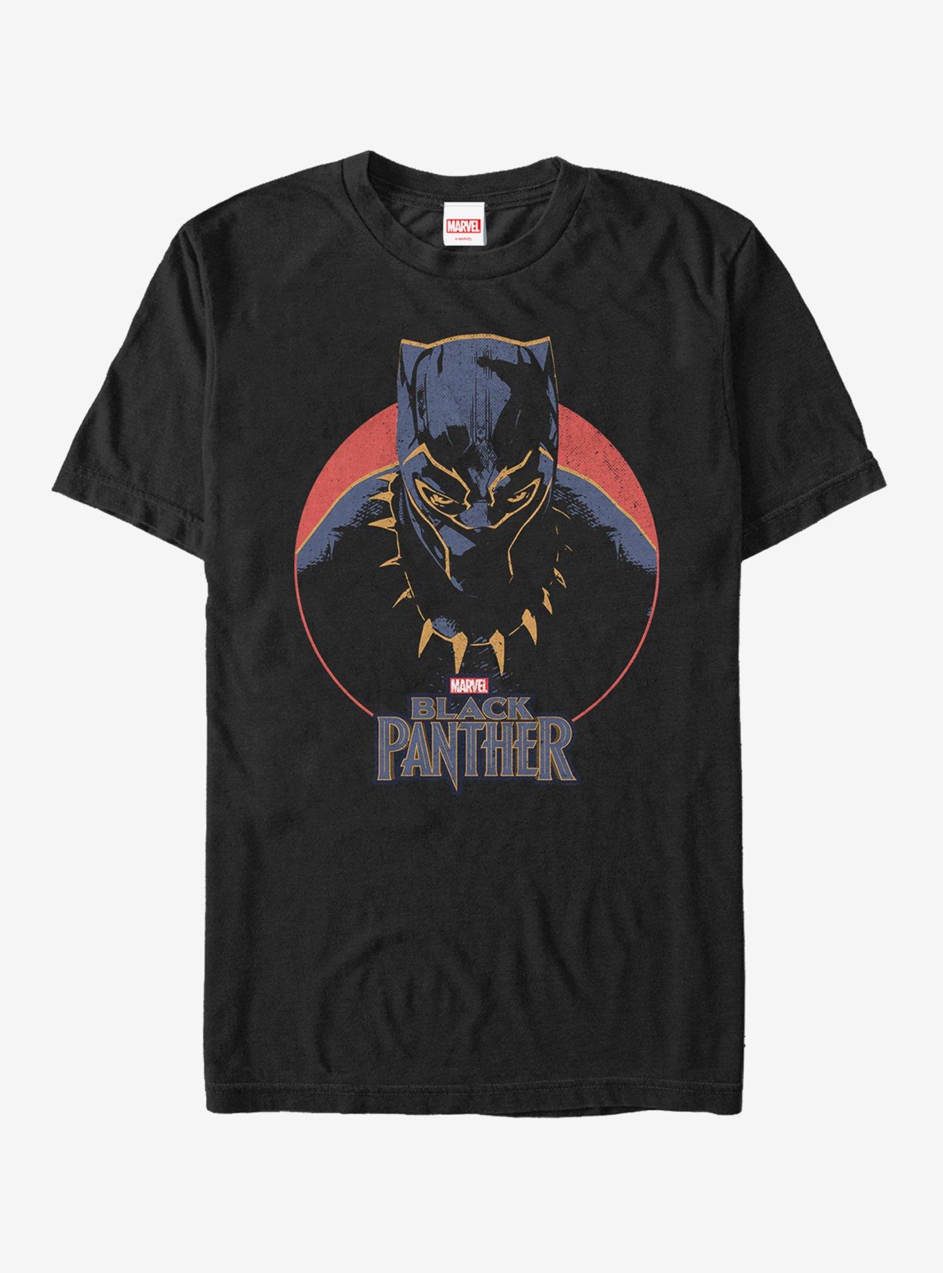 Marvel Black Panther 2018 Retro Circle T-Shirt, BLACK, hi-res