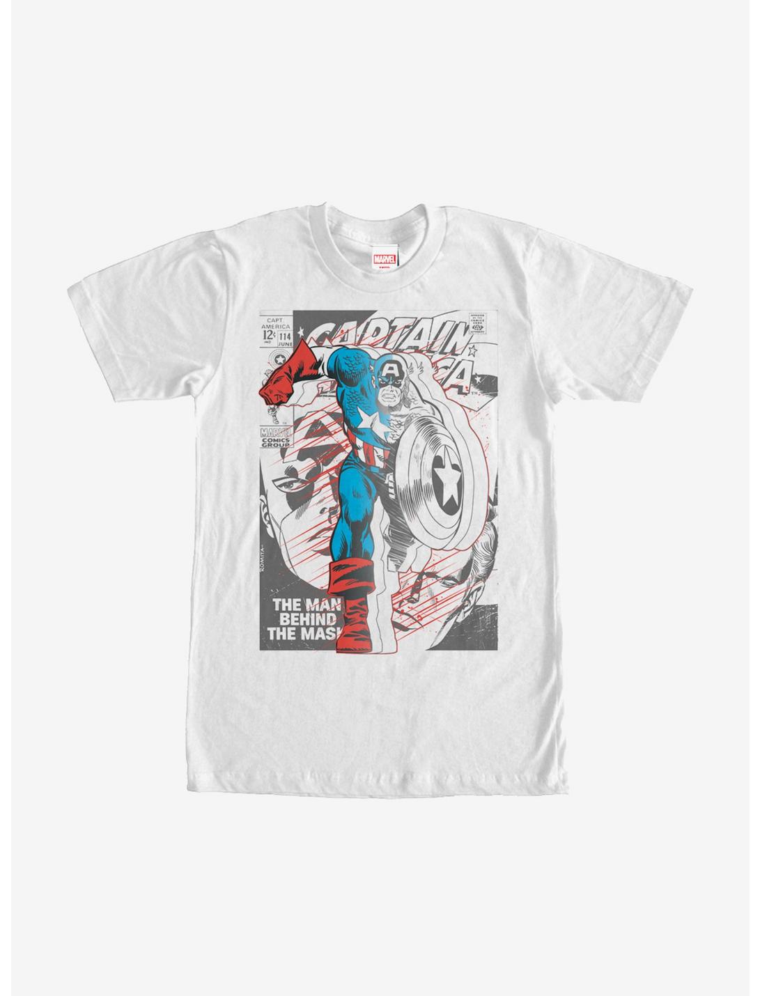 Marvel Captain America Behind the Mask T-Shirt, WHITE, hi-res
