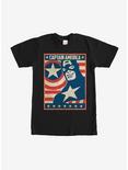 Marvel Captain America Poster T-Shirt, BLACK, hi-res