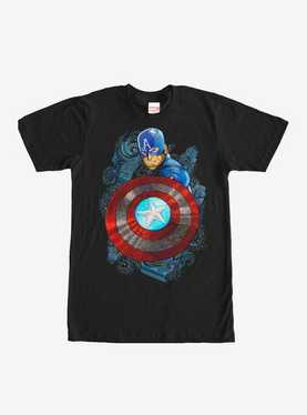 Marvel Captain America Swirl Pattern T-Shirt, , hi-res