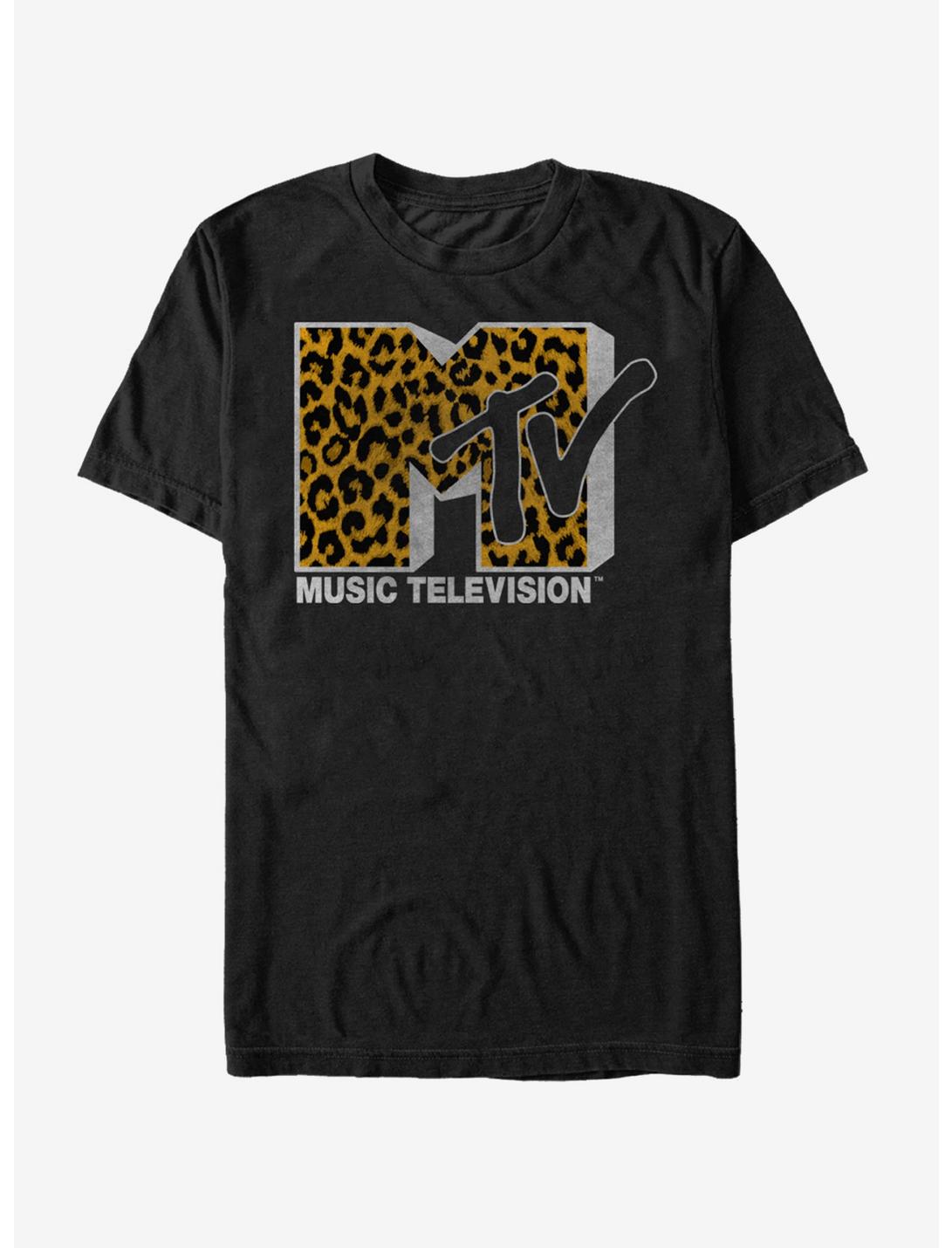 MTV Cheetah Print Logo T-Shirt, BLACK, hi-res