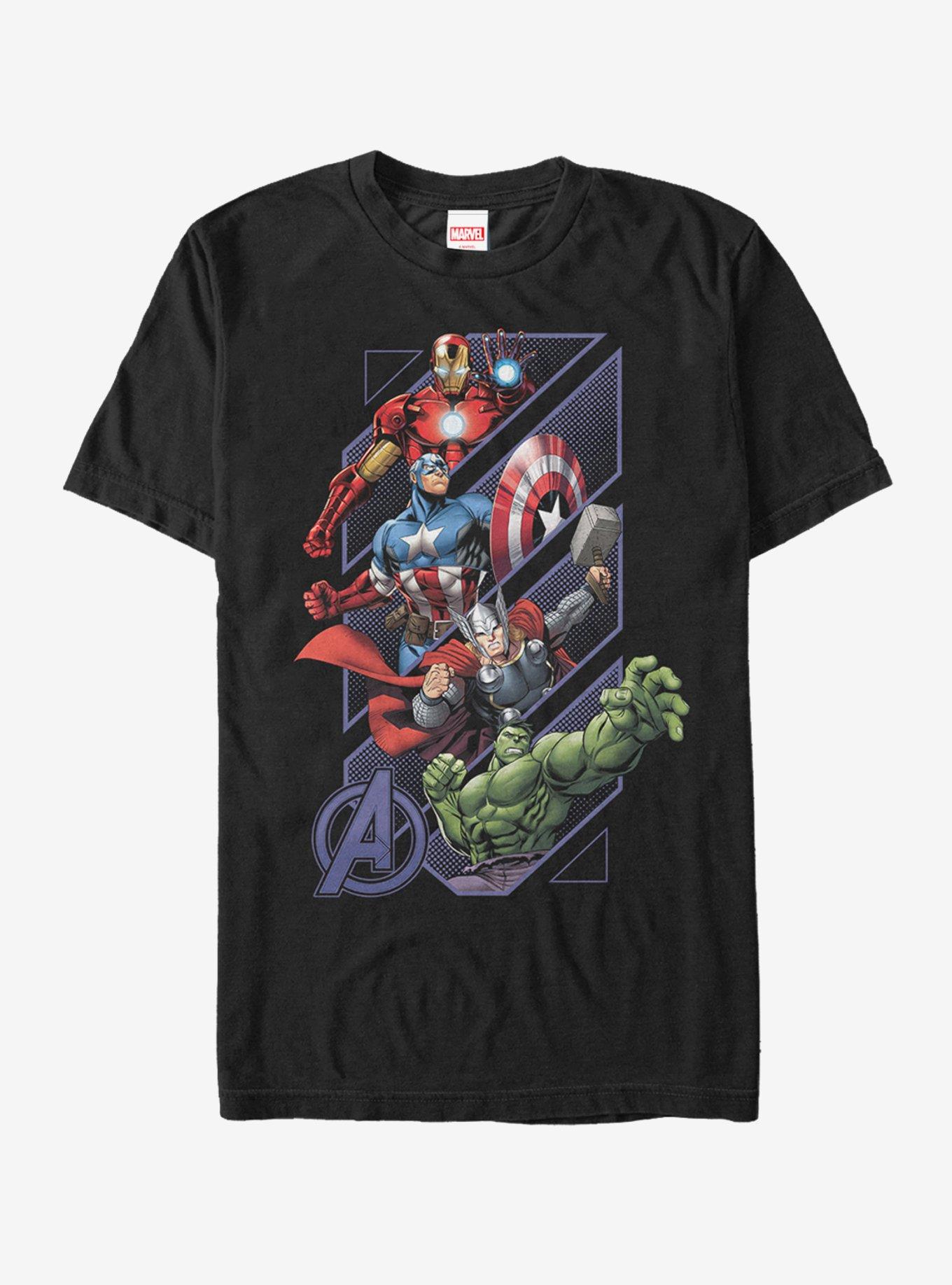 Marvel Four Avengers T-Shirt, BLACK, hi-res