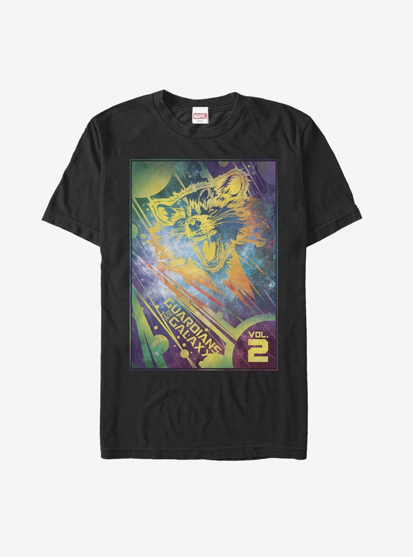 Marvel Guardians of the Galaxy Vol. 2 Rocket Space T-Shirt, BLACK, hi-res