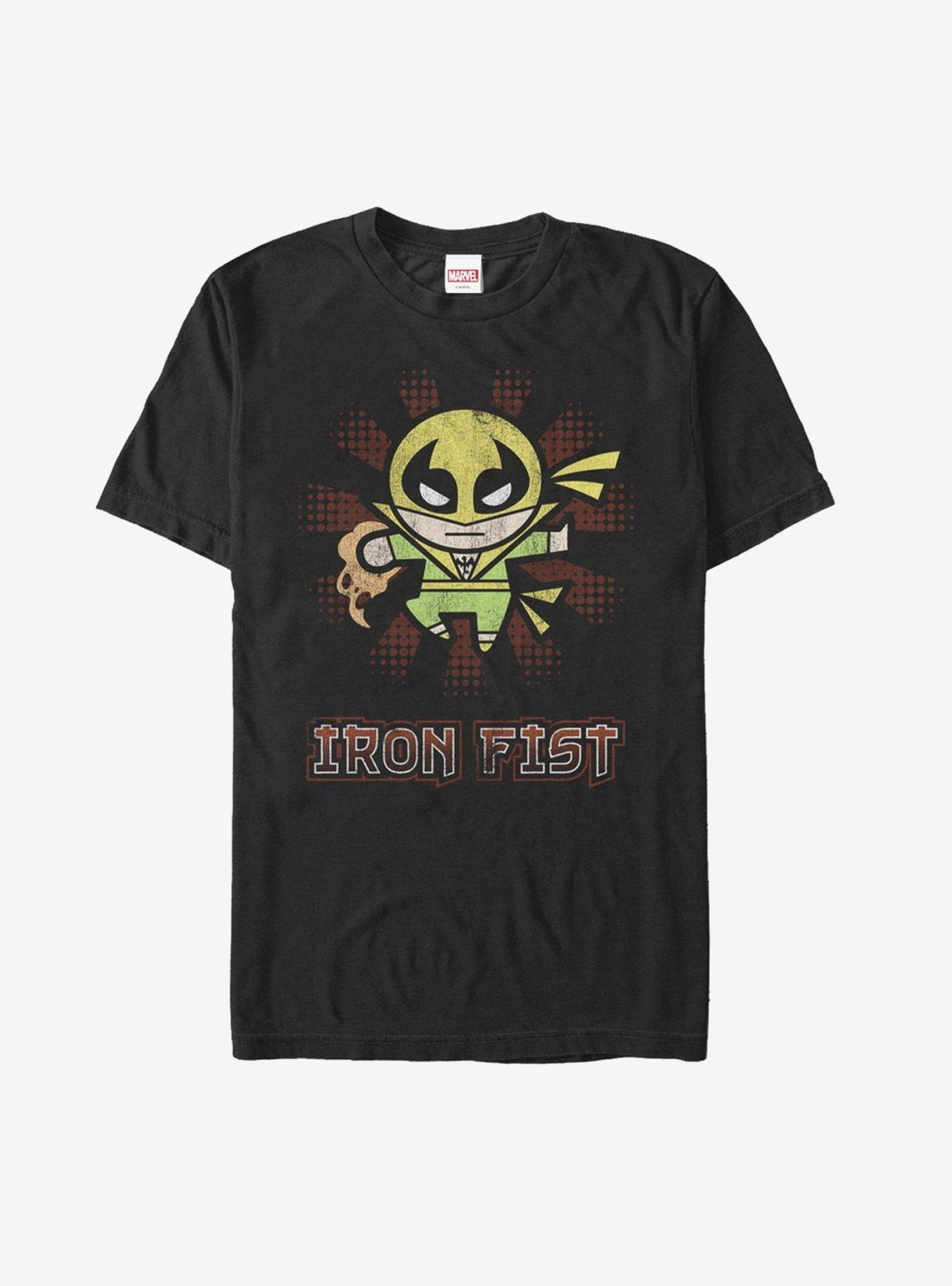 Marvel Iron Fist Kawaii T-Shirt, BLACK, hi-res