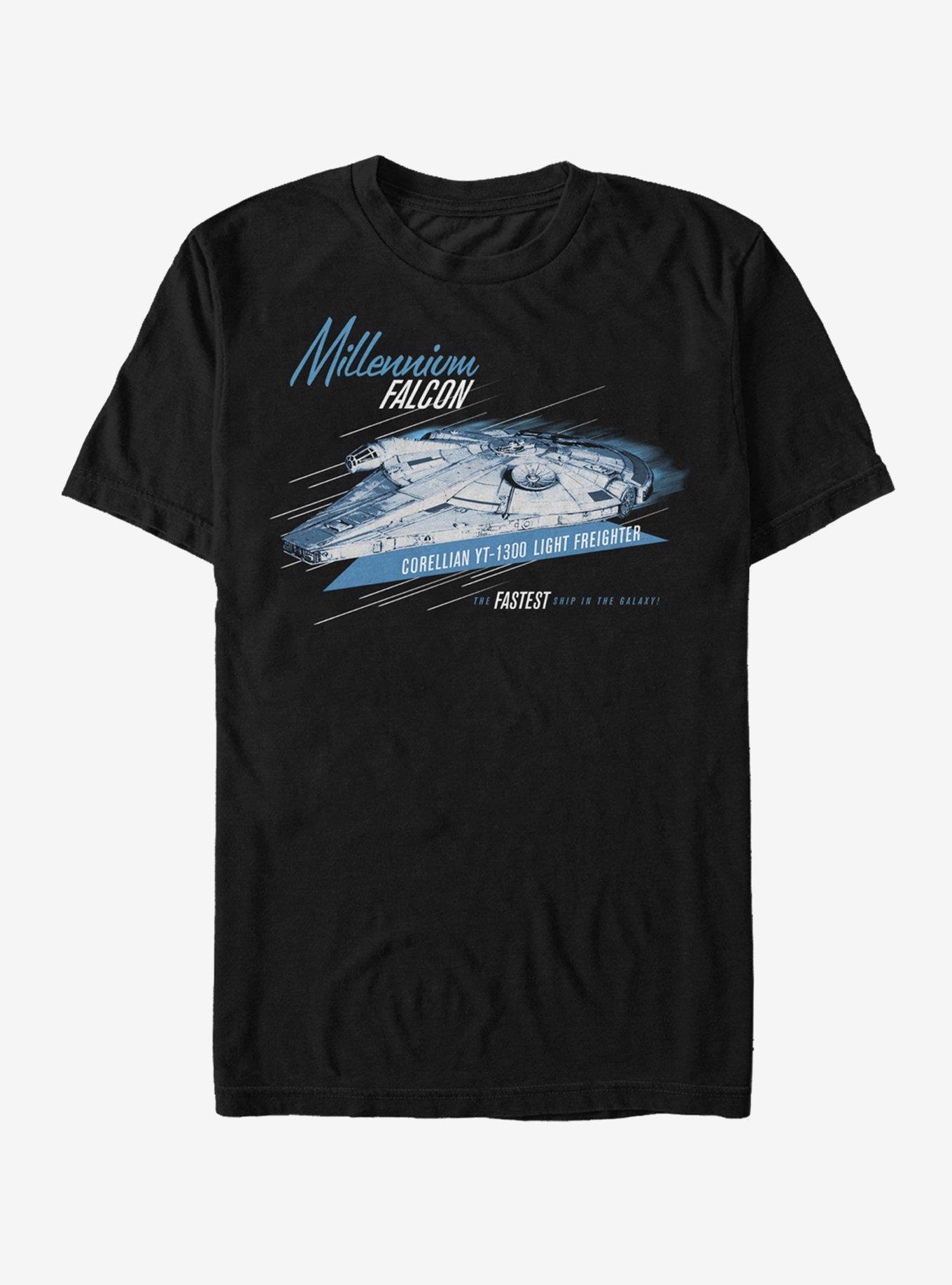 Star Wars Millennium Falcon Fastest Ship T-Shirt, BLACK, hi-res