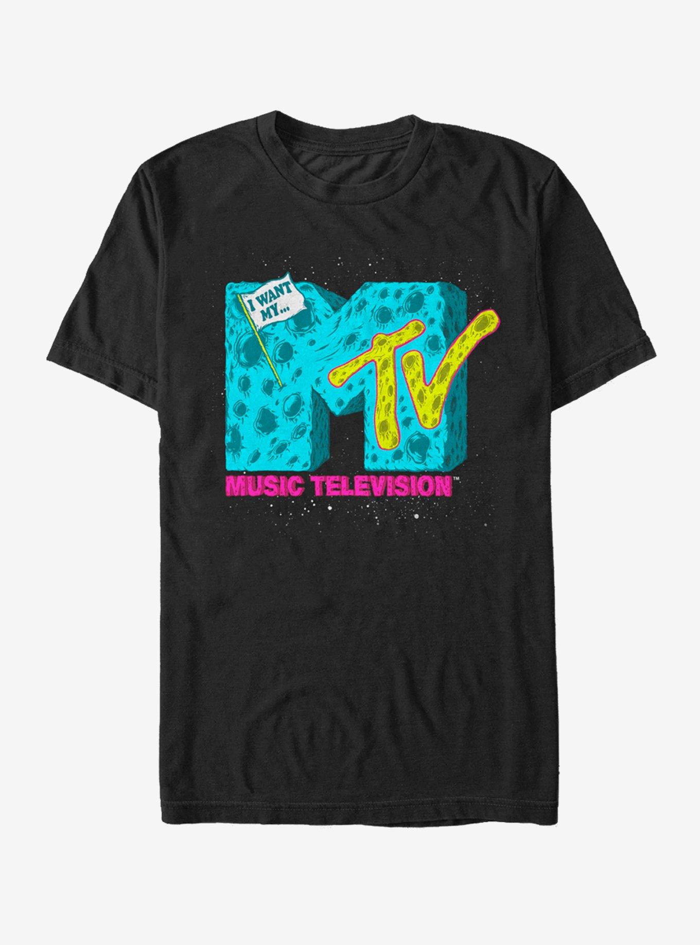 Buy MTV Pink Stripes Logo 90's Retro Design Graphic T-Shirt 