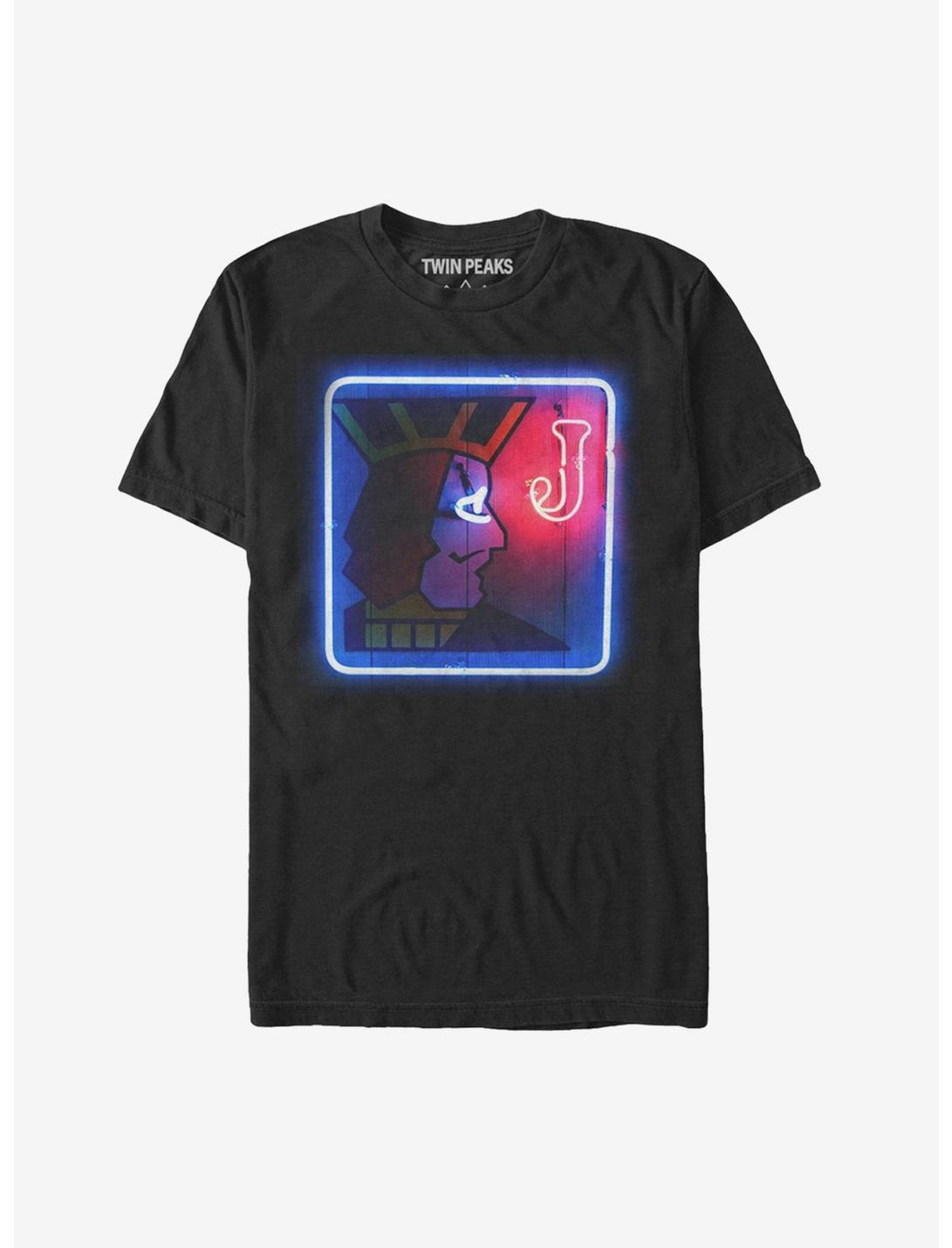 Twin Peaks One Eyed Jacks Neon Sign Print T-Shirt, BLACK, hi-res